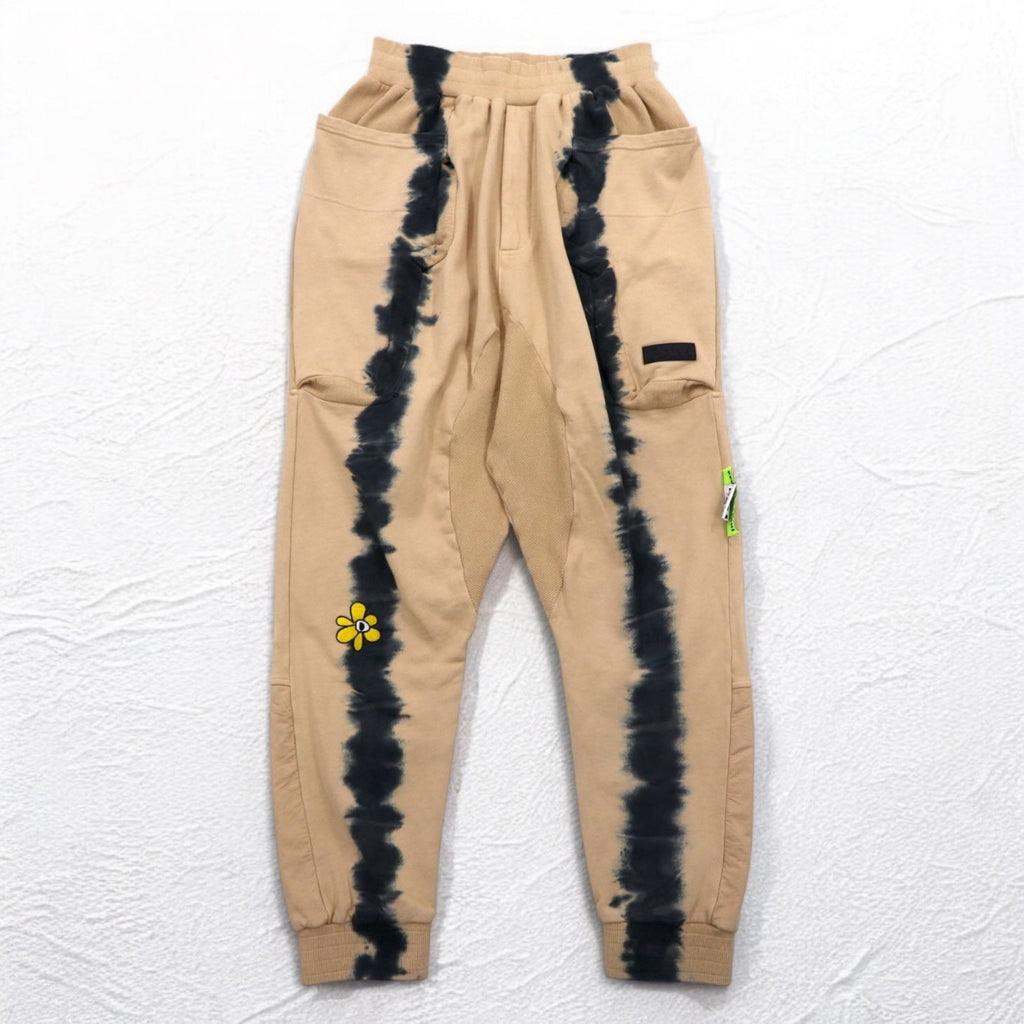P.A.M. PERKS AND MINI Pantaloni della tuta BTC RUST TIE DYE DUPIO PANTS Beige tie-dye