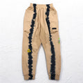 P.A.M. PERKS AND MINI Pantaloni della tuta BTC RUST TIE DYE DUPIO PANTS Beige tie-dye
