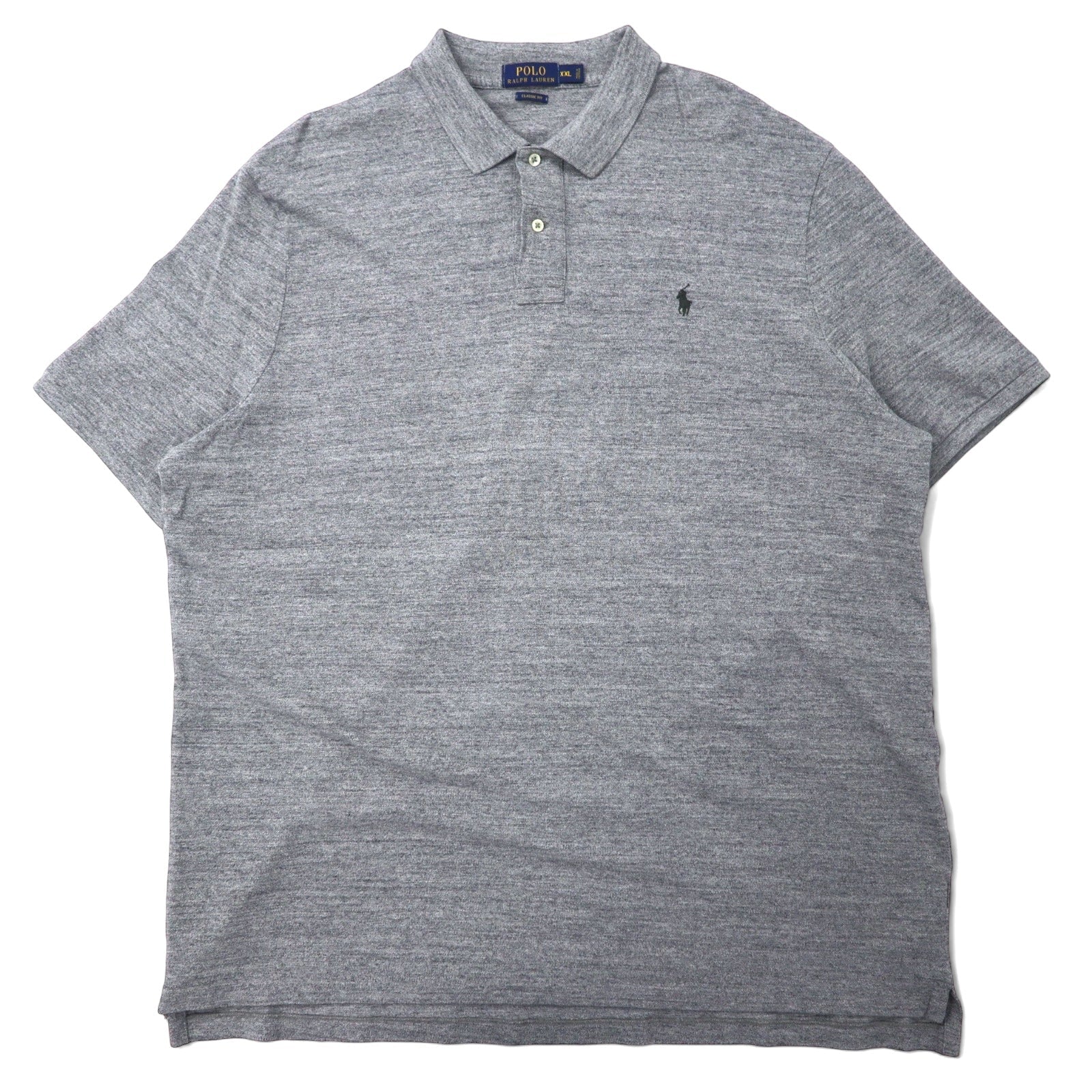 POLO RALPH LAUREN Polo classica XXL grigia in cotone con ricamo piccolo pony