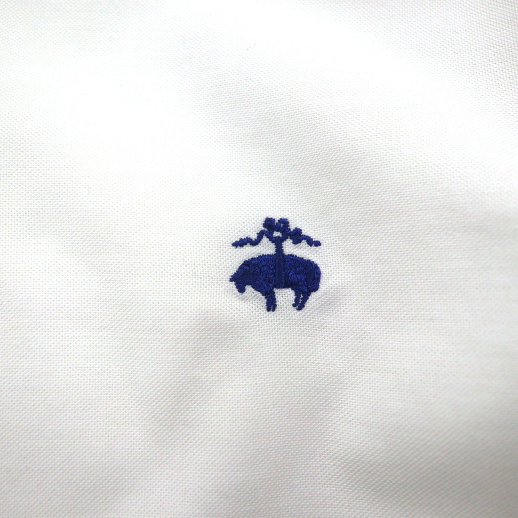 Brooks Brothers オックスフォード ボタンダウン シャツ L スーピマコットン ホワイト ノンアイロン ワンポイントロゴ
