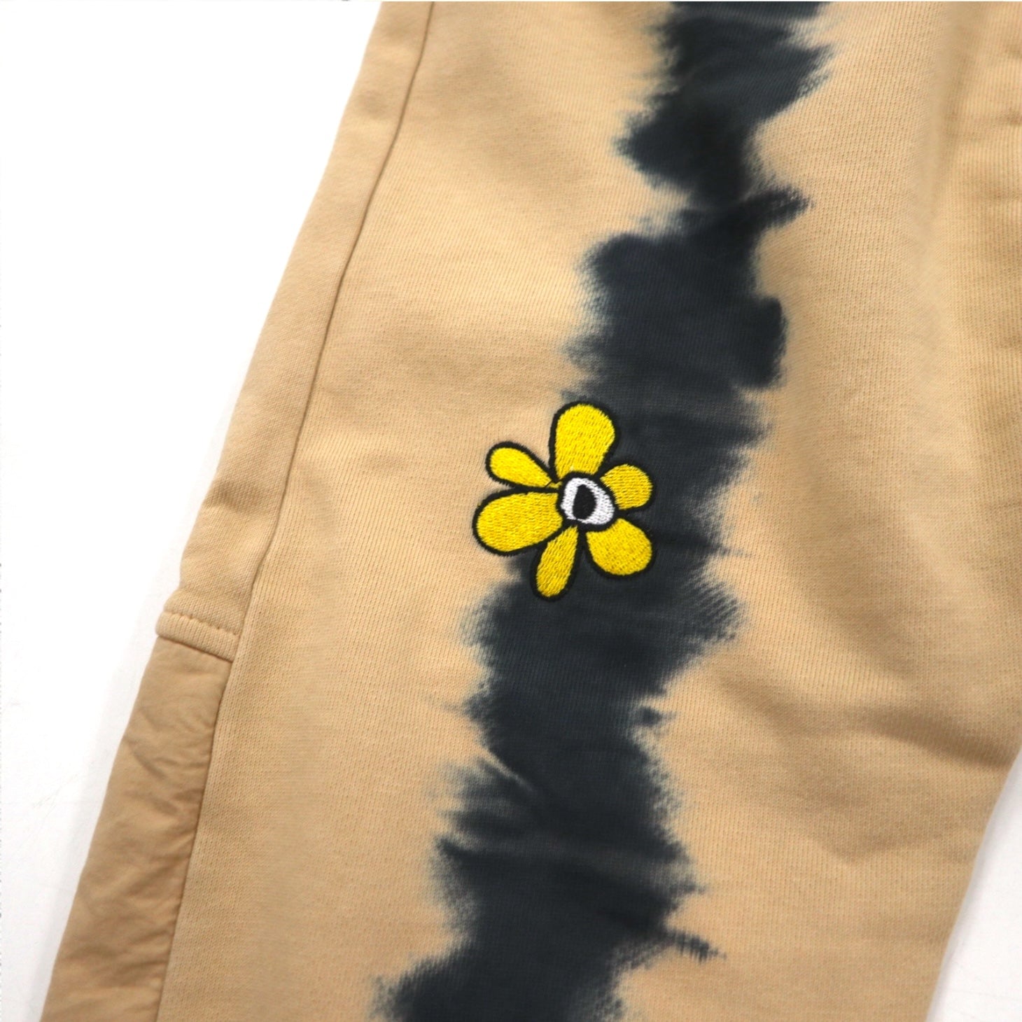 P.A.M. PERKS AND MINI Pantaloni della tuta BTC RUST TIE DYE DUPIO PANTS Beige tie-dye