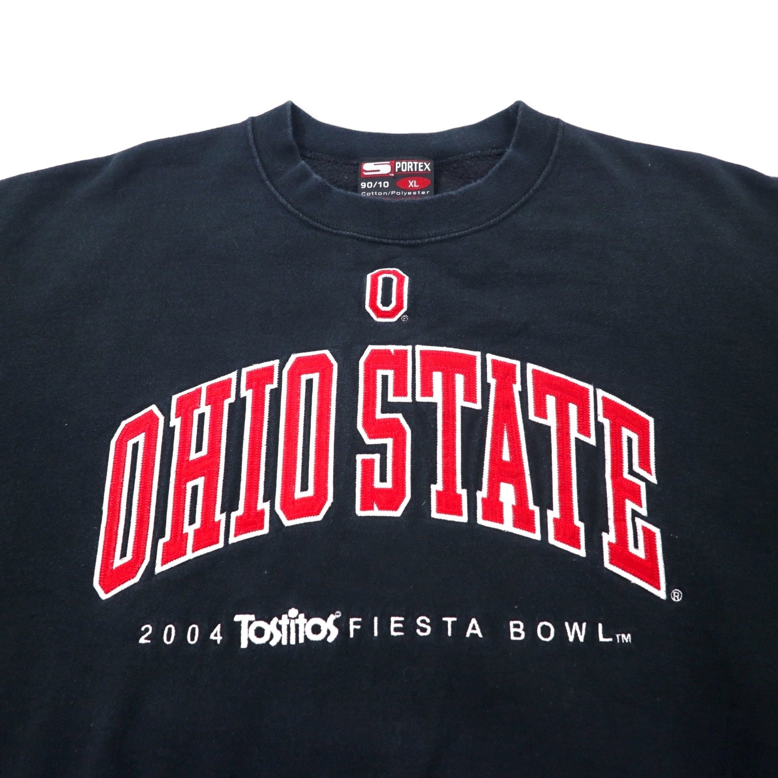Felpa SPORTEX USA College ricamata XL nera in cotone OHIO STATE taglia grossa