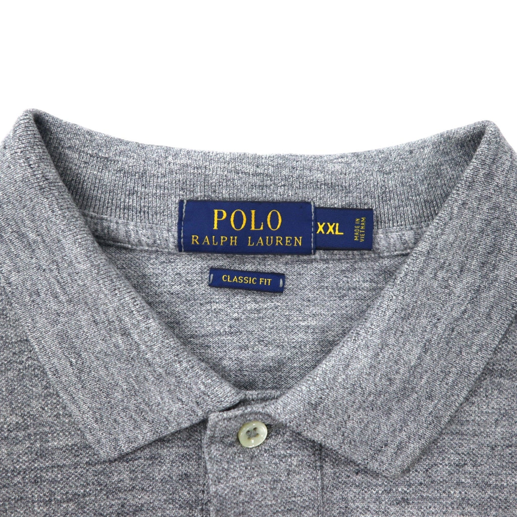 POLO RALPH LAUREN Polo classica XXL grigia in cotone con ricamo piccolo pony