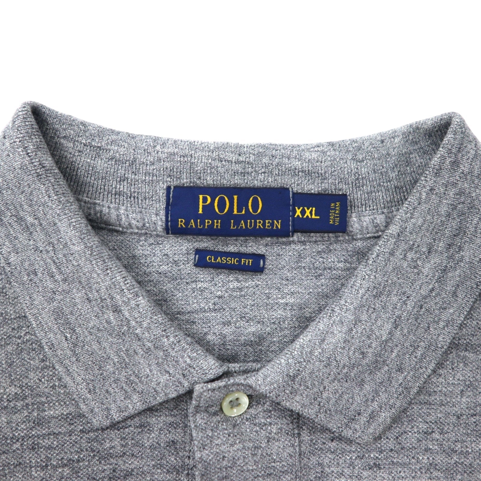 POLO RALPH LAUREN Polo classica XXL grigia in cotone con ricamo piccolo pony