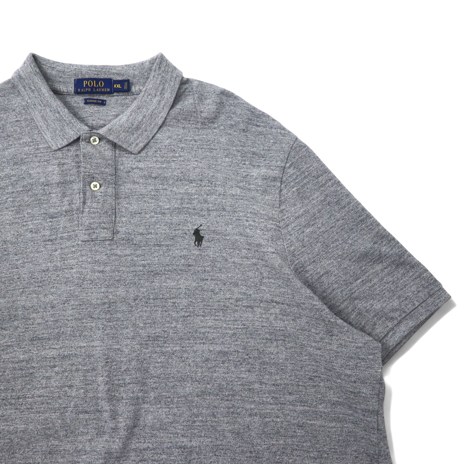 POLO RALPH LAUREN Polo classica XXL grigia in cotone con ricamo piccolo pony