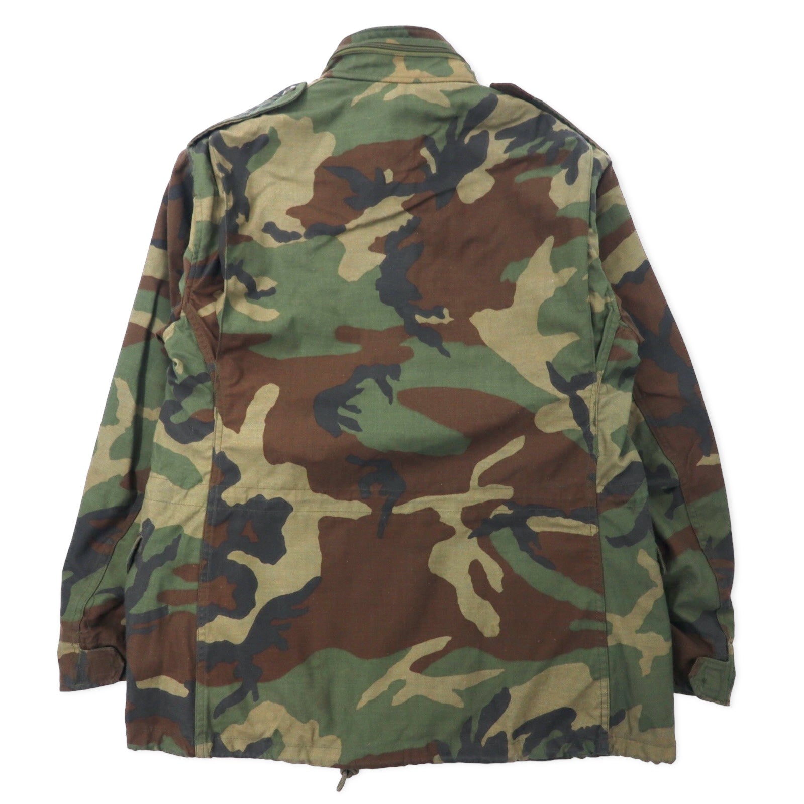 US ARMY anni '80 M-65 Field Jacket M Kaki Mimetico Cotone con Cappuccio a Scomparsa Militare 8415-01-099-7835 WINFIELD MFG.