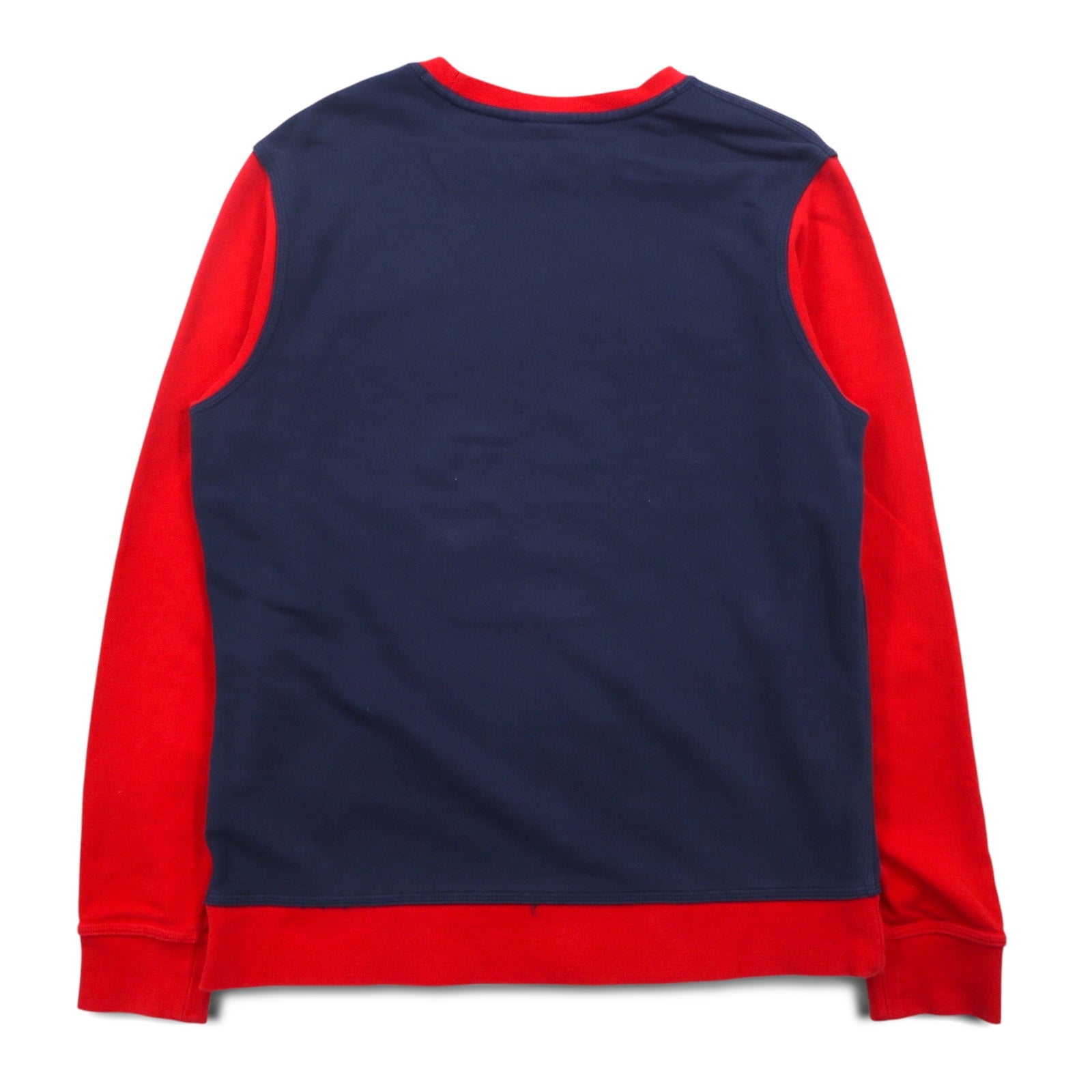 Felpa girocollo NIKE Club French Terry, taglia XL, blu navy, Swoosh rosso, 637903-451