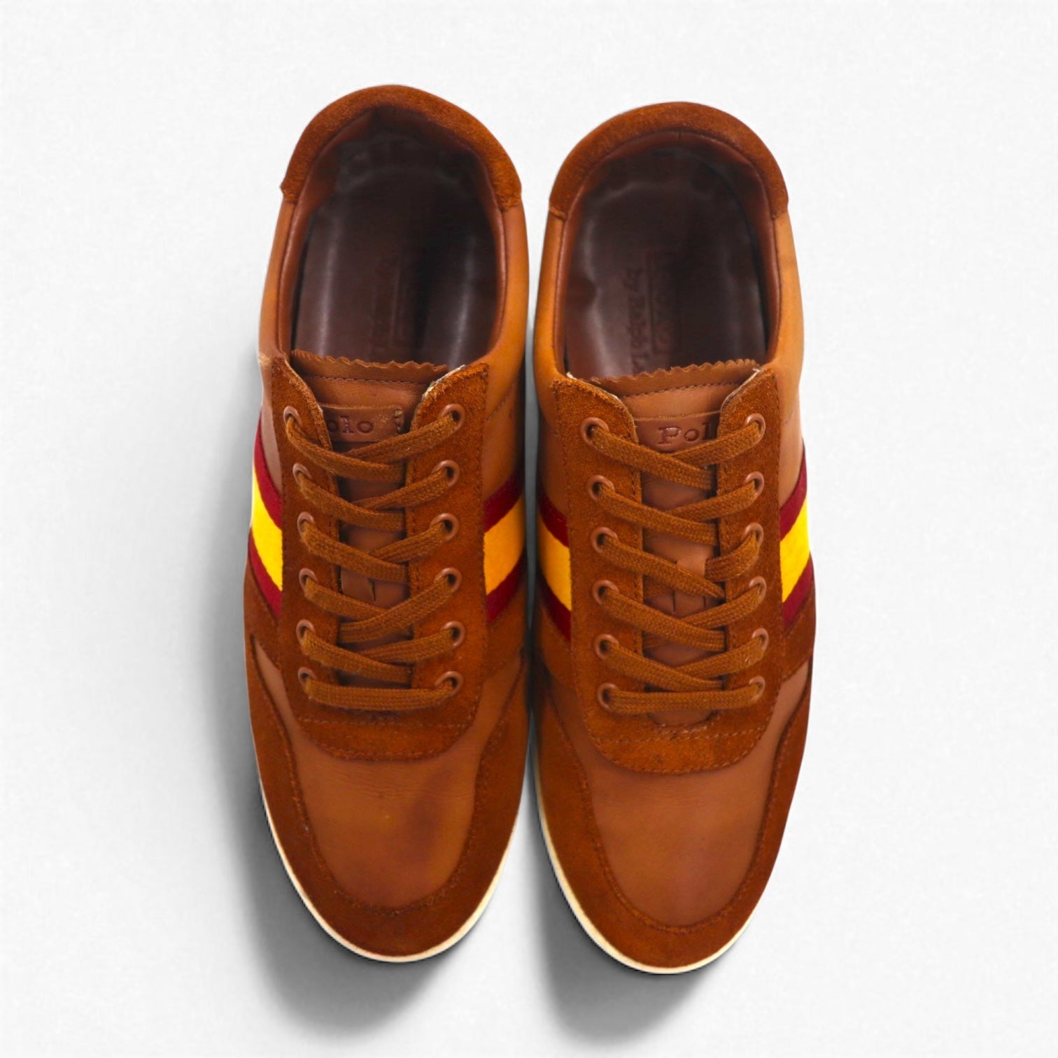 Polo by Ralph Lauren Camilo II Scarpe da ginnastica Sneakers 27cm Marrone Pelle 14557