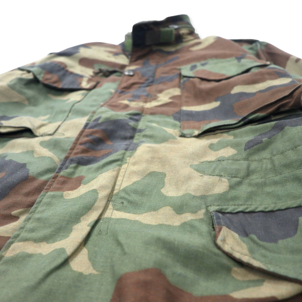 US ARMY anni '80 M-65 Field Jacket M Kaki Mimetico Cotone con Cappuccio a Scomparsa Militare 8415-01-099-7835 WINFIELD MFG.