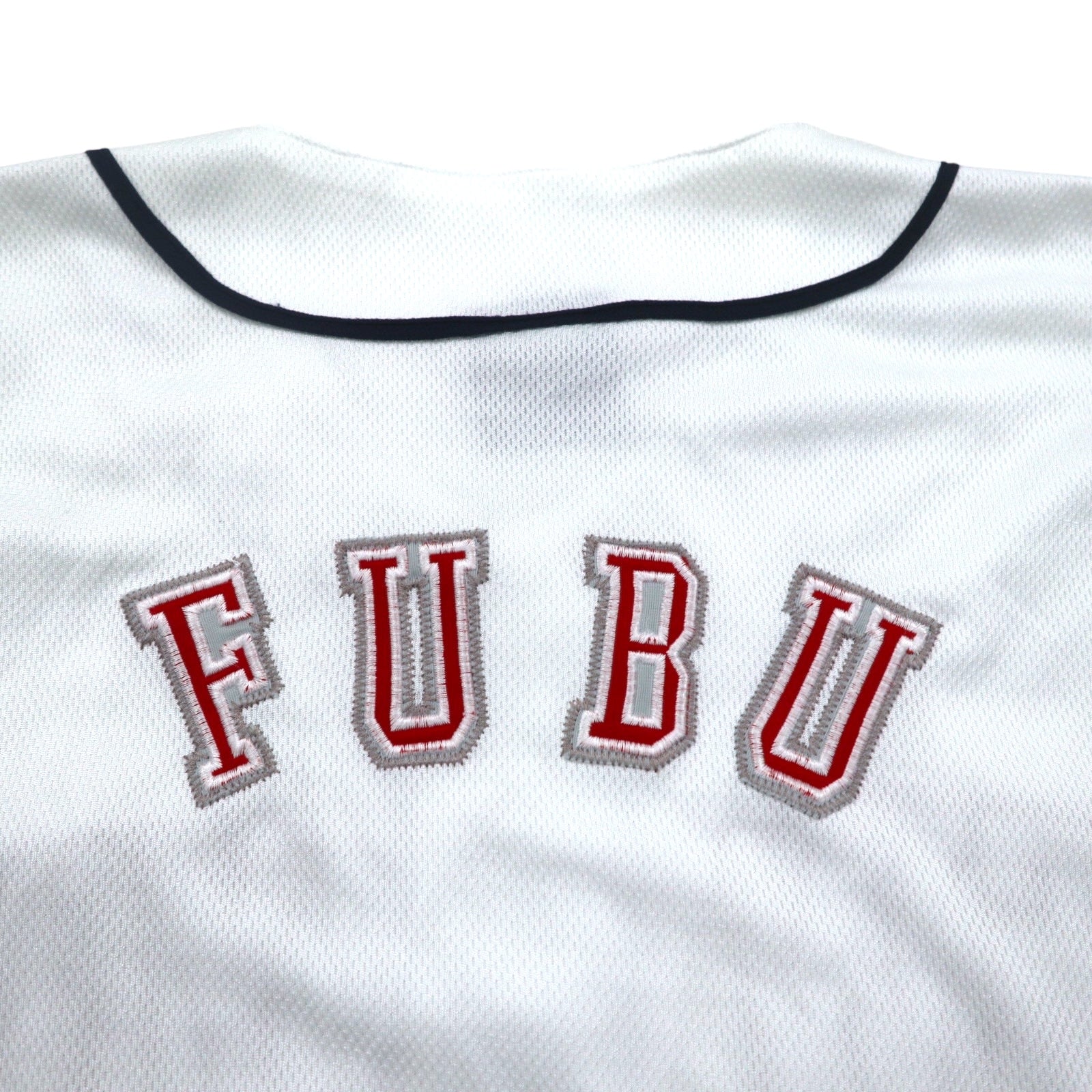FUBU Anni '90 Maglia da baseball L Bianca Toppa NEW YORK