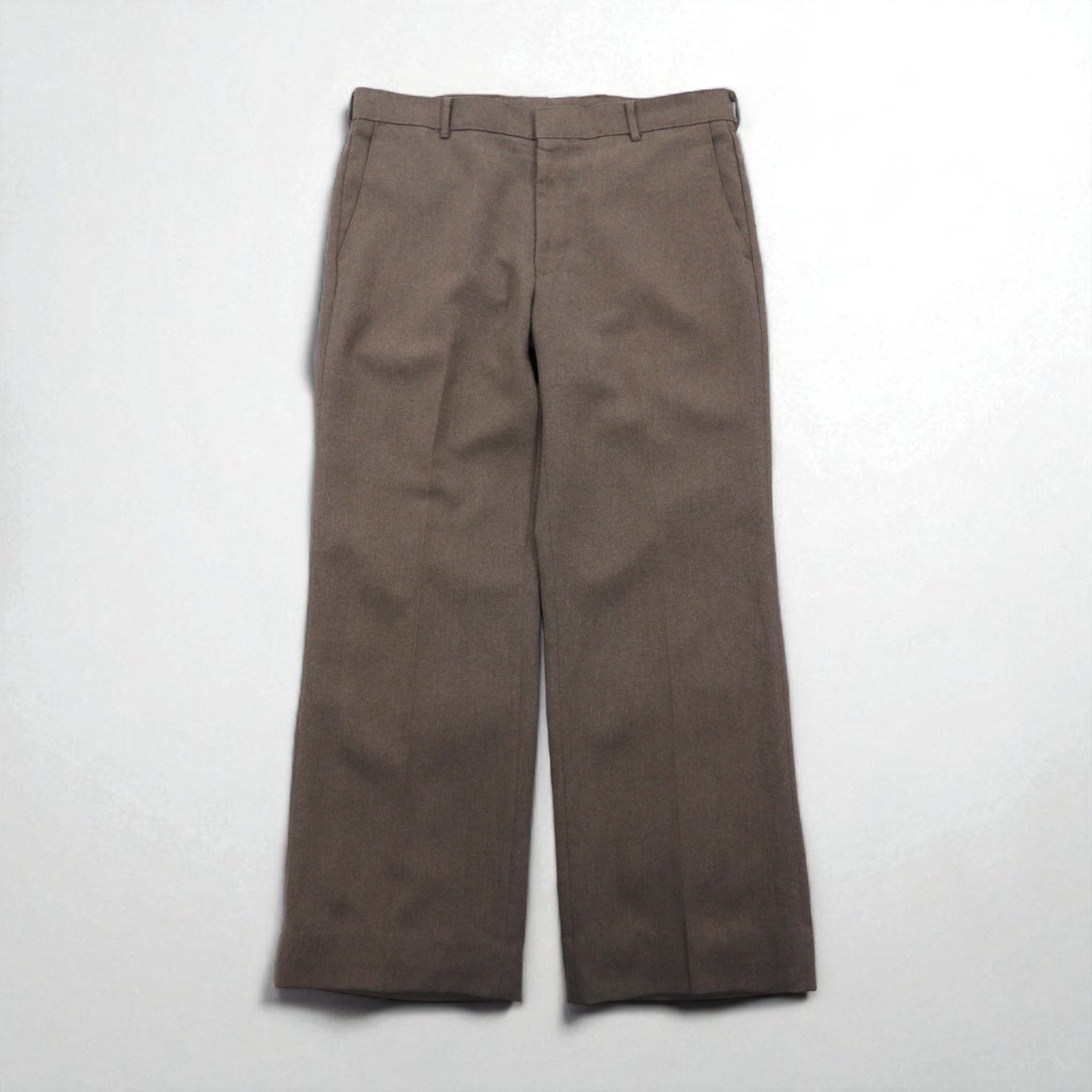 Levi's anni '80 Made in USA Action Slacks STA-PREST Pantaloni con piega L Marrone Zip Rocket TALON