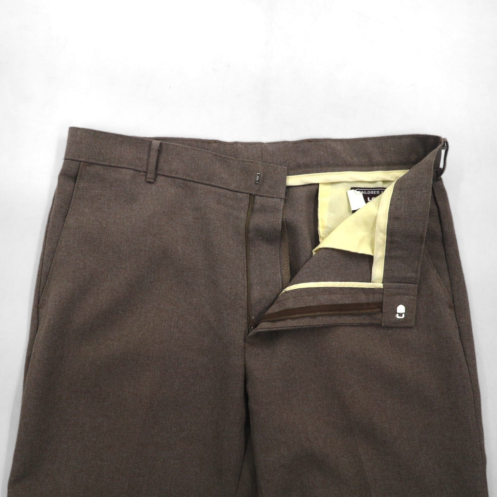 Levi's anni '80 Made in USA Action Slacks STA-PREST Pantaloni con piega L Marrone Zip Rocket TALON