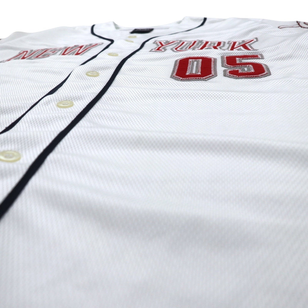 FUBU Anni '90 Maglia da baseball L Bianca Toppa NEW YORK