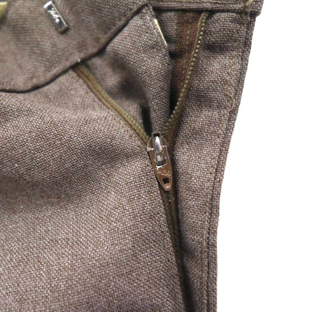 Levi's anni '80 Made in USA Action Slacks STA-PREST Pantaloni con piega L Marrone Zip Rocket TALON