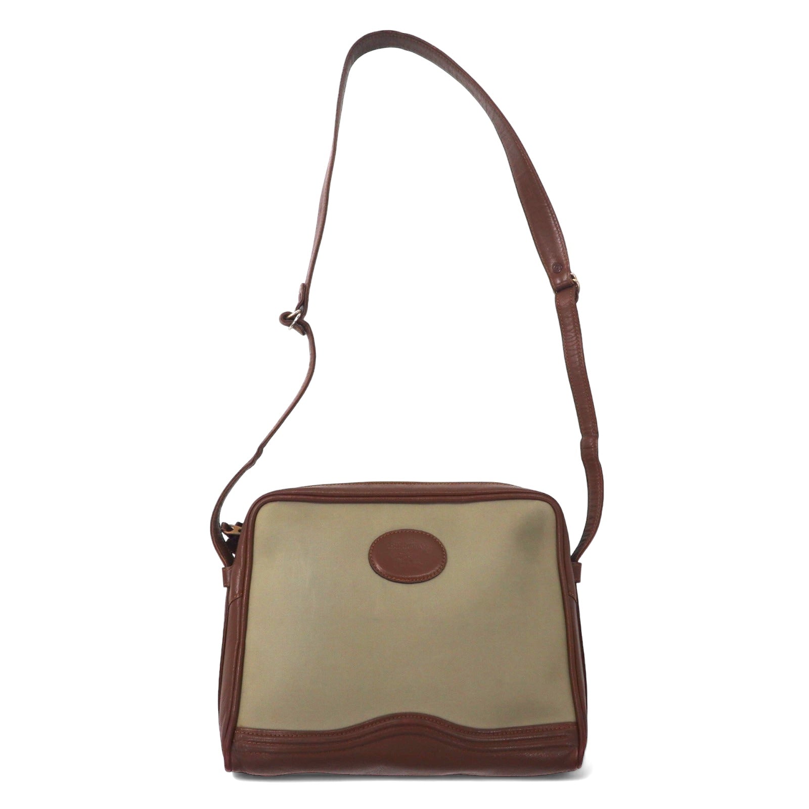 Burberrys Borsa a Spalla Vintage Marrone Nylon Canvas Pelle Interno Nova Check