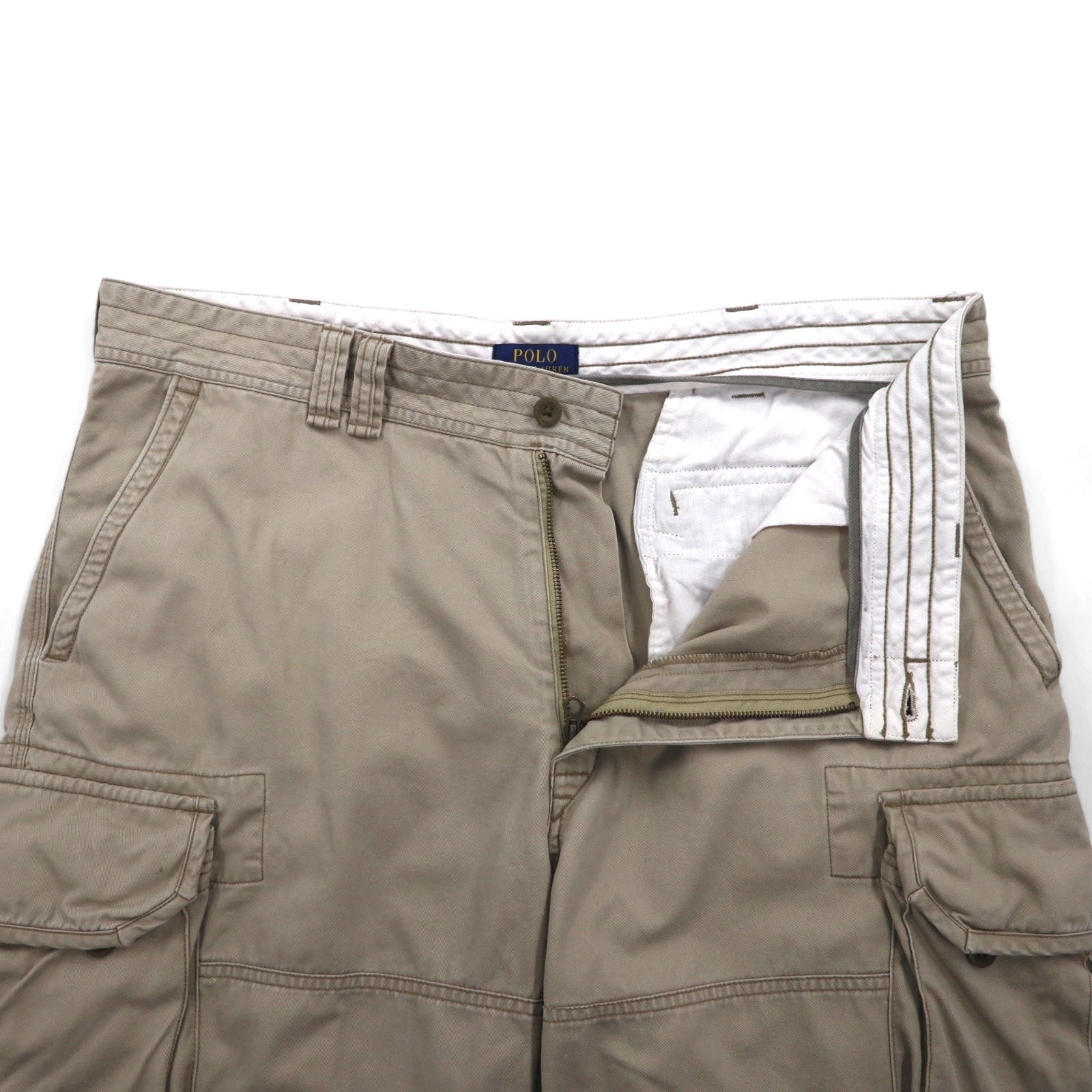 POLO RALPH LAUREN Pantaloncini Chino Cargo Corti XL Beige Cotone al ginocchio