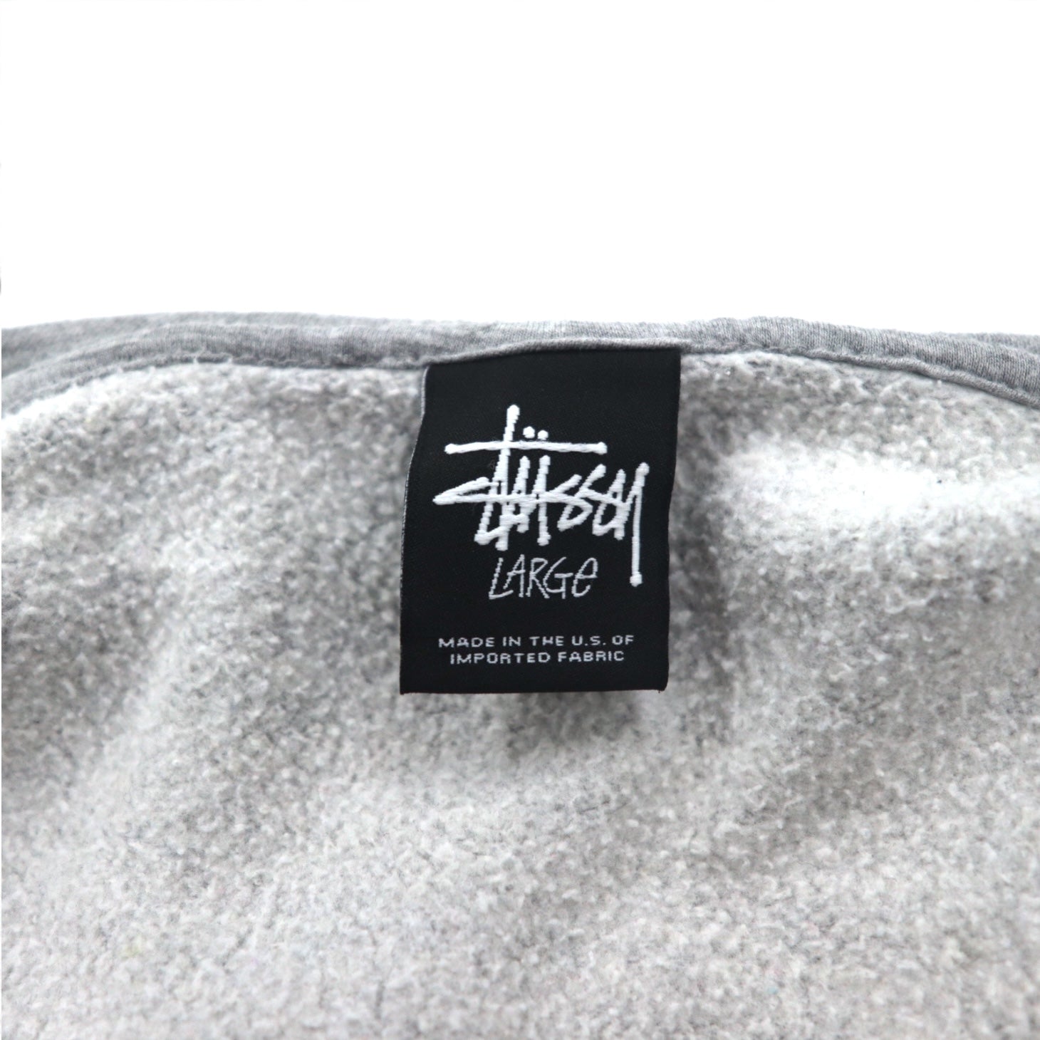 STUSSY anni 2000 Prodotto negli USA Felpa con cappuccio full zip L Grigio YESTERDAY TODAY TOMORROW Stampa logo sul retro