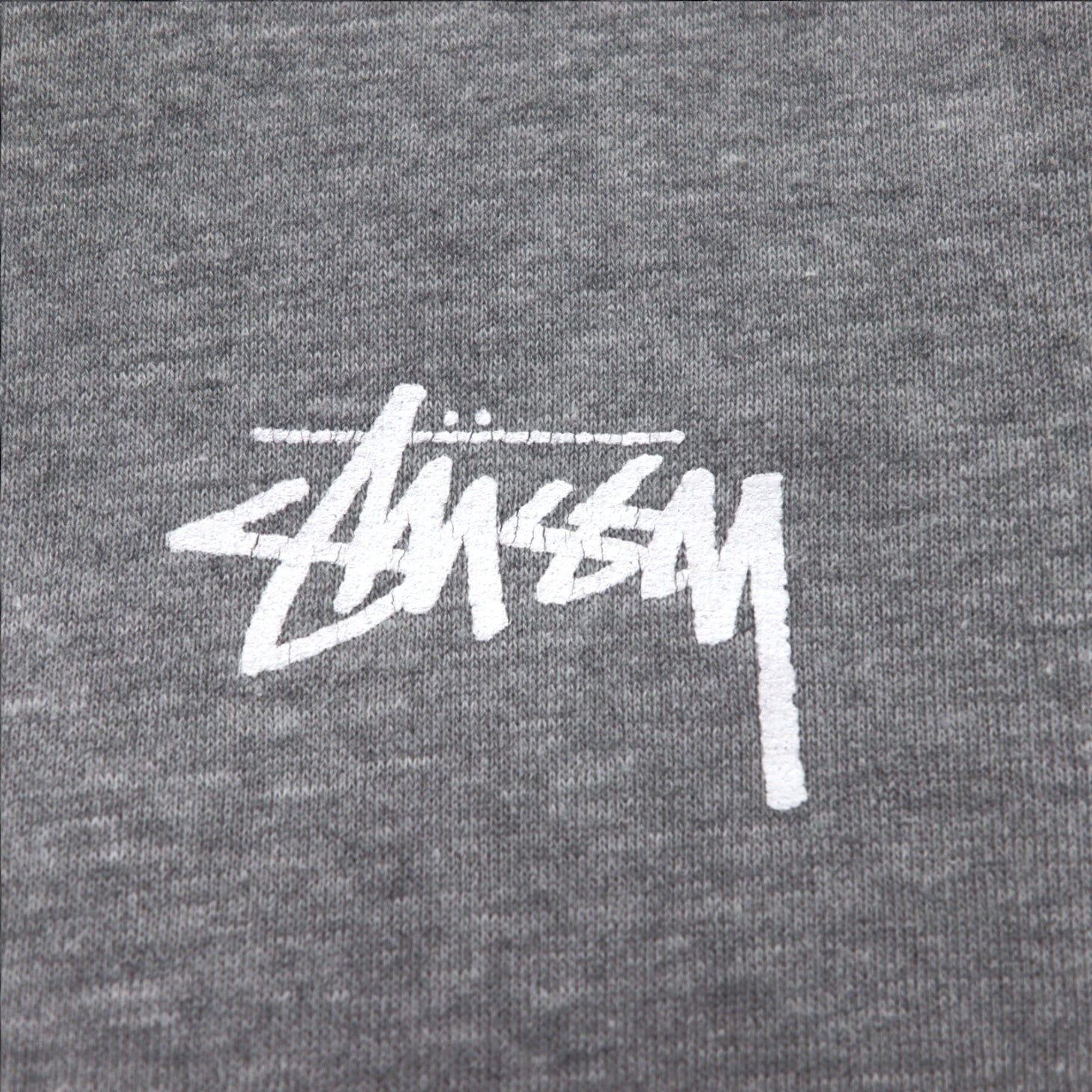 STUSSY anni 2000 Prodotto negli USA Felpa con cappuccio full zip L Grigio YESTERDAY TODAY TOMORROW Stampa logo sul retro