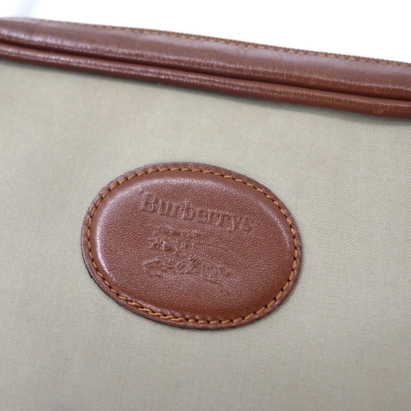 Burberrys Borsa a Spalla Vintage Marrone Nylon Canvas Pelle Interno Nova Check