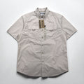 Columbia camicia a maniche corte abbottonata da pesca, taglia M, beige, poliestere, Marquam Trail S/S Shirt AM7240, Made in Sri Lanka, nuovo con etichette