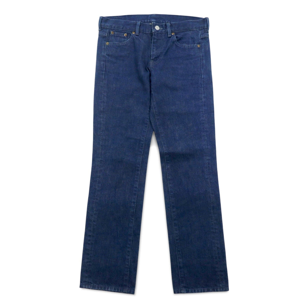 LAD MUSICIAN Jeans 5 tasche, taglia L, denim indaco, blu, chiusura con cerniera, made in Japan
