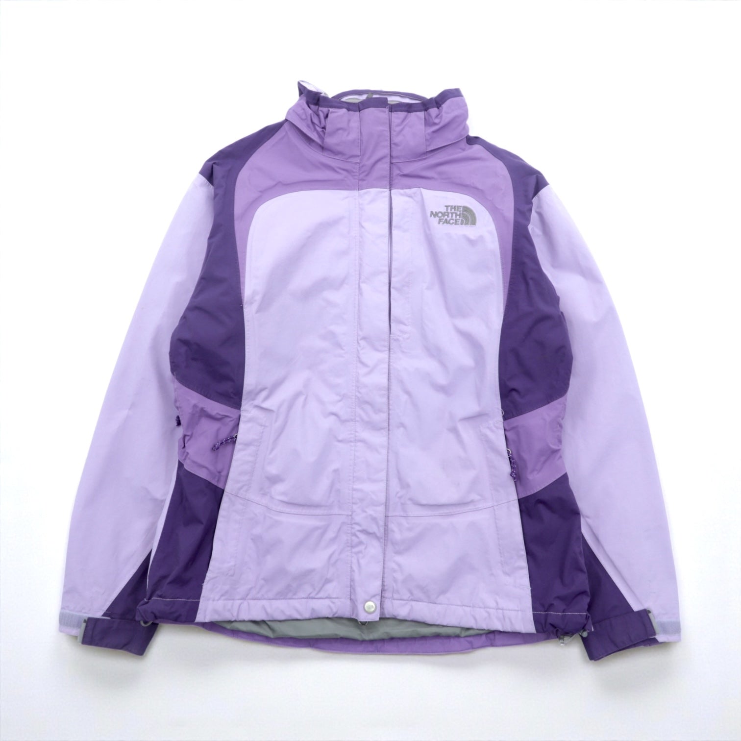 THE NORTH FACE 防水 HYVENT マウンテンパーカー L パープル ドローコード ダブルジップ ジップインジップ搭載