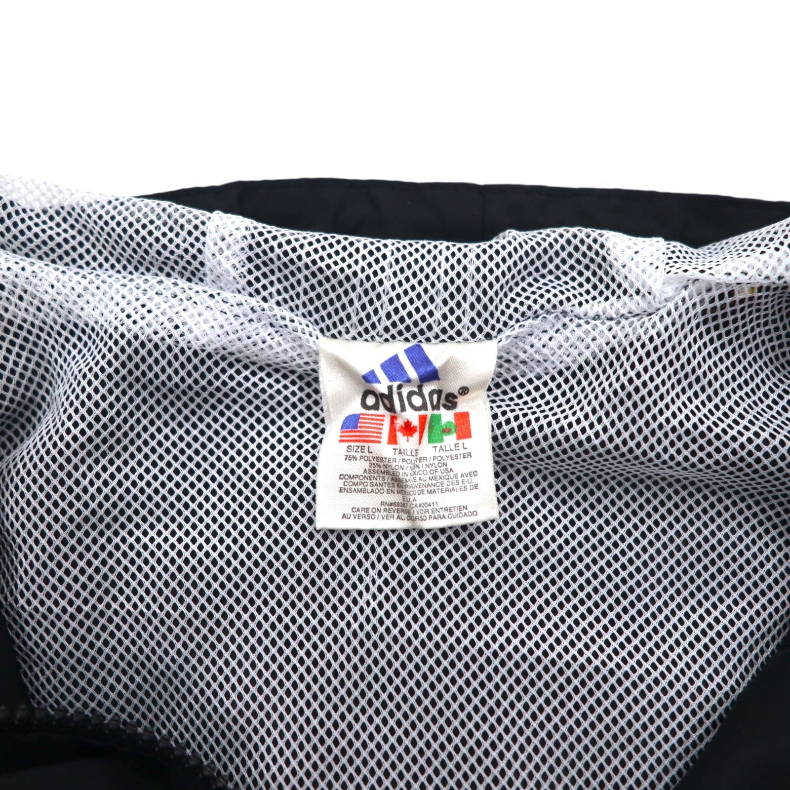 adidas anni '90 tuta sportiva giacca e pantaloni taglia L, nero, poliestere, 3 strisce, logo ricamato sul retro