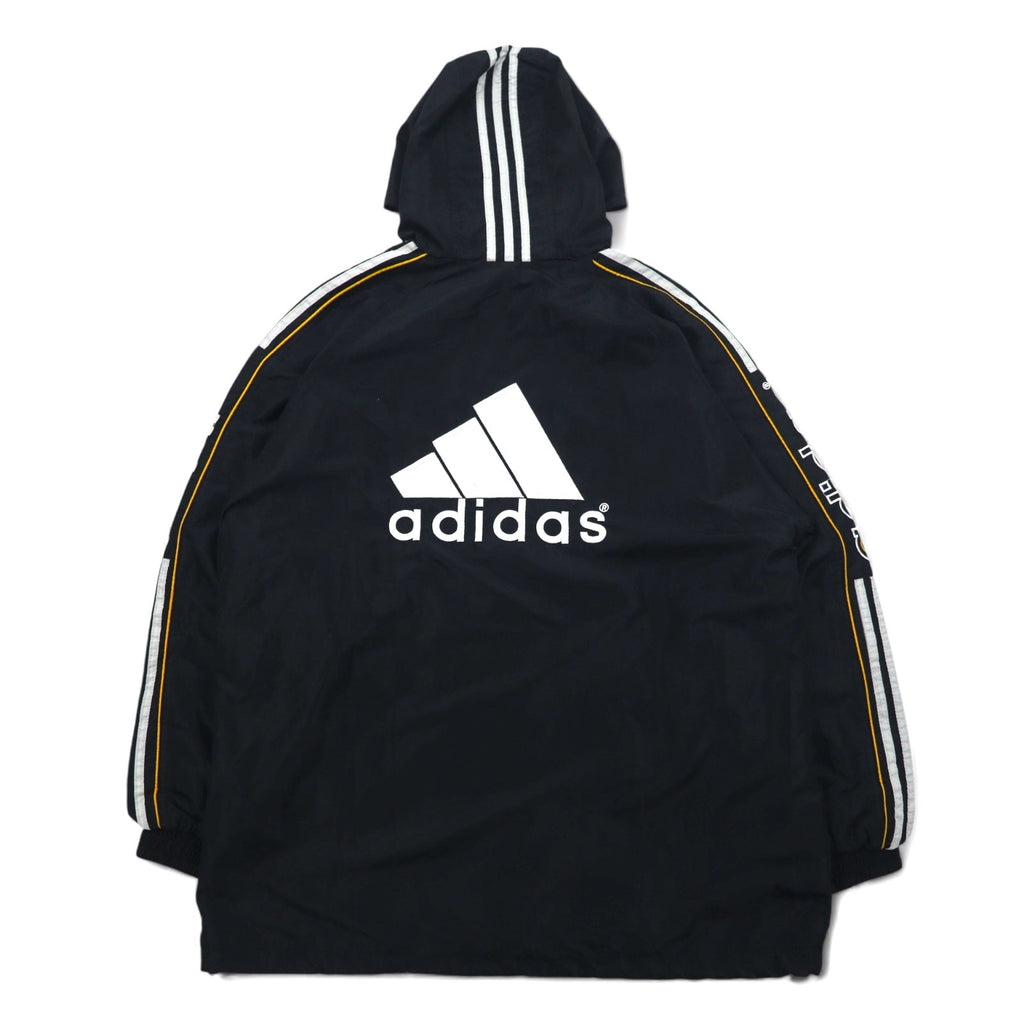 adidas anni '90 tuta sportiva giacca e pantaloni taglia L, nero, poliestere, 3 strisce, logo ricamato sul retro