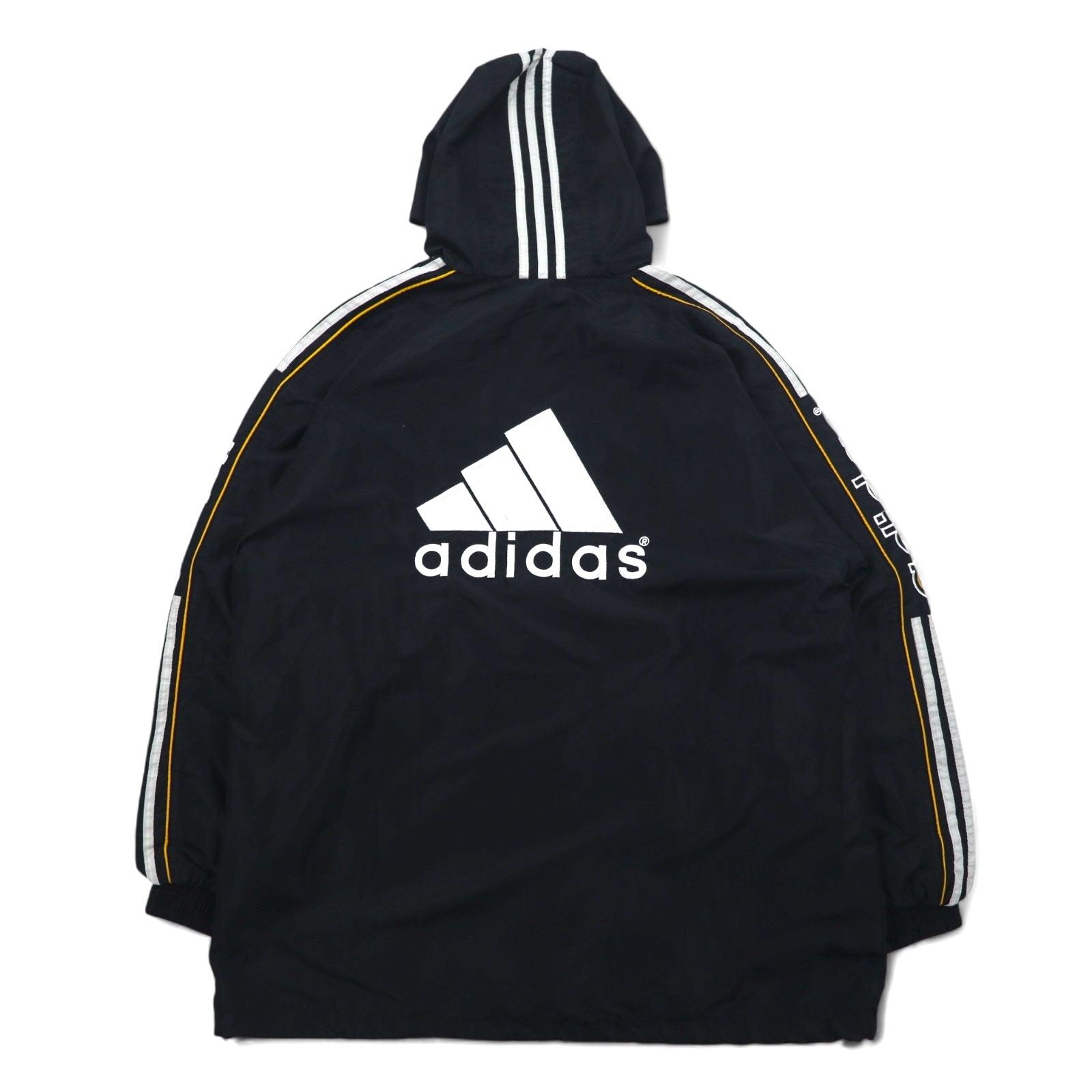 adidas anni '90 tuta sportiva giacca e pantaloni taglia L, nero, poliestere, 3 strisce, logo ricamato sul retro