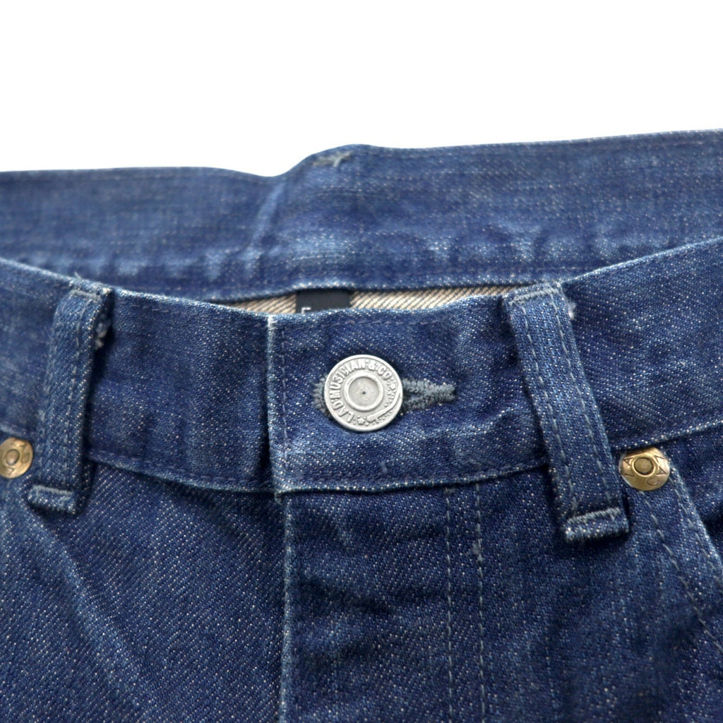 LAD MUSICIAN Jeans 5 tasche, taglia L, denim indaco, blu, chiusura con cerniera, made in Japan