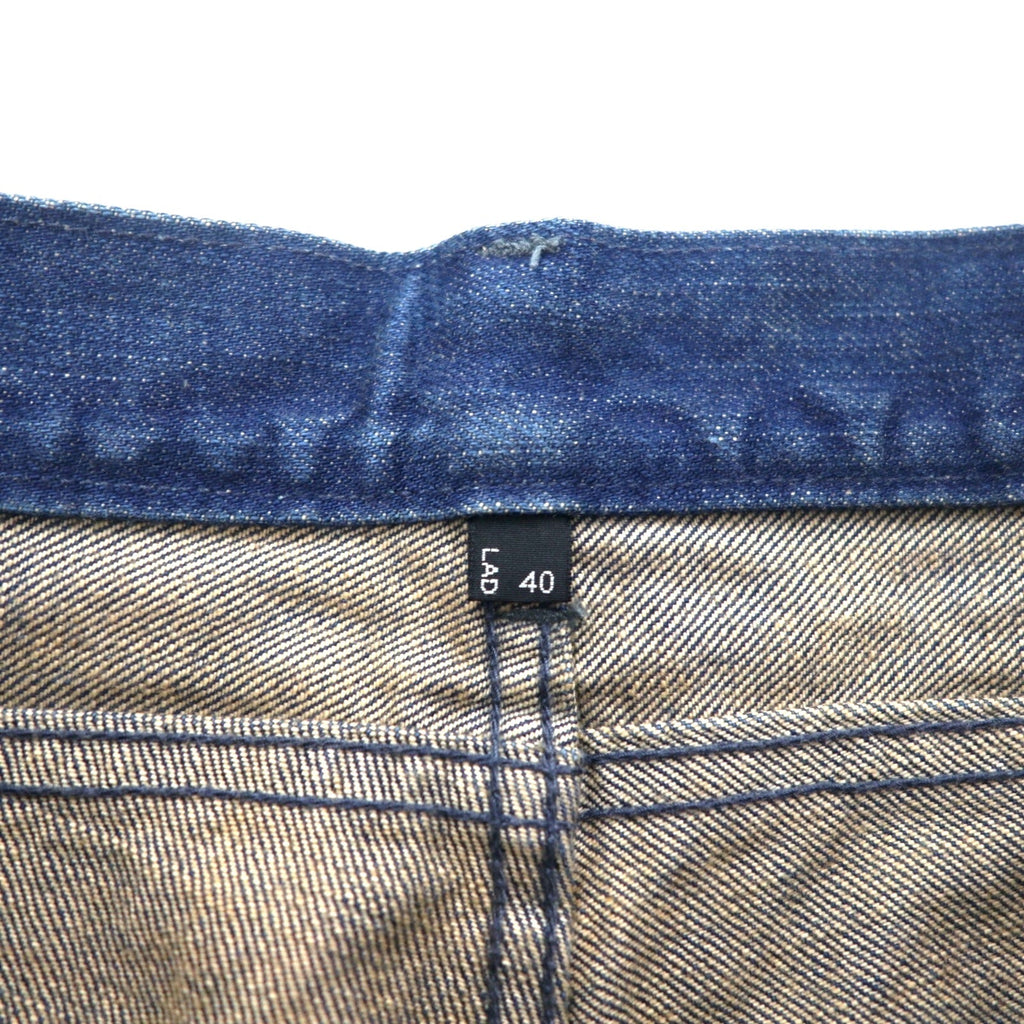 LAD MUSICIAN Jeans 5 tasche, taglia L, denim indaco, blu, chiusura con cerniera, made in Japan