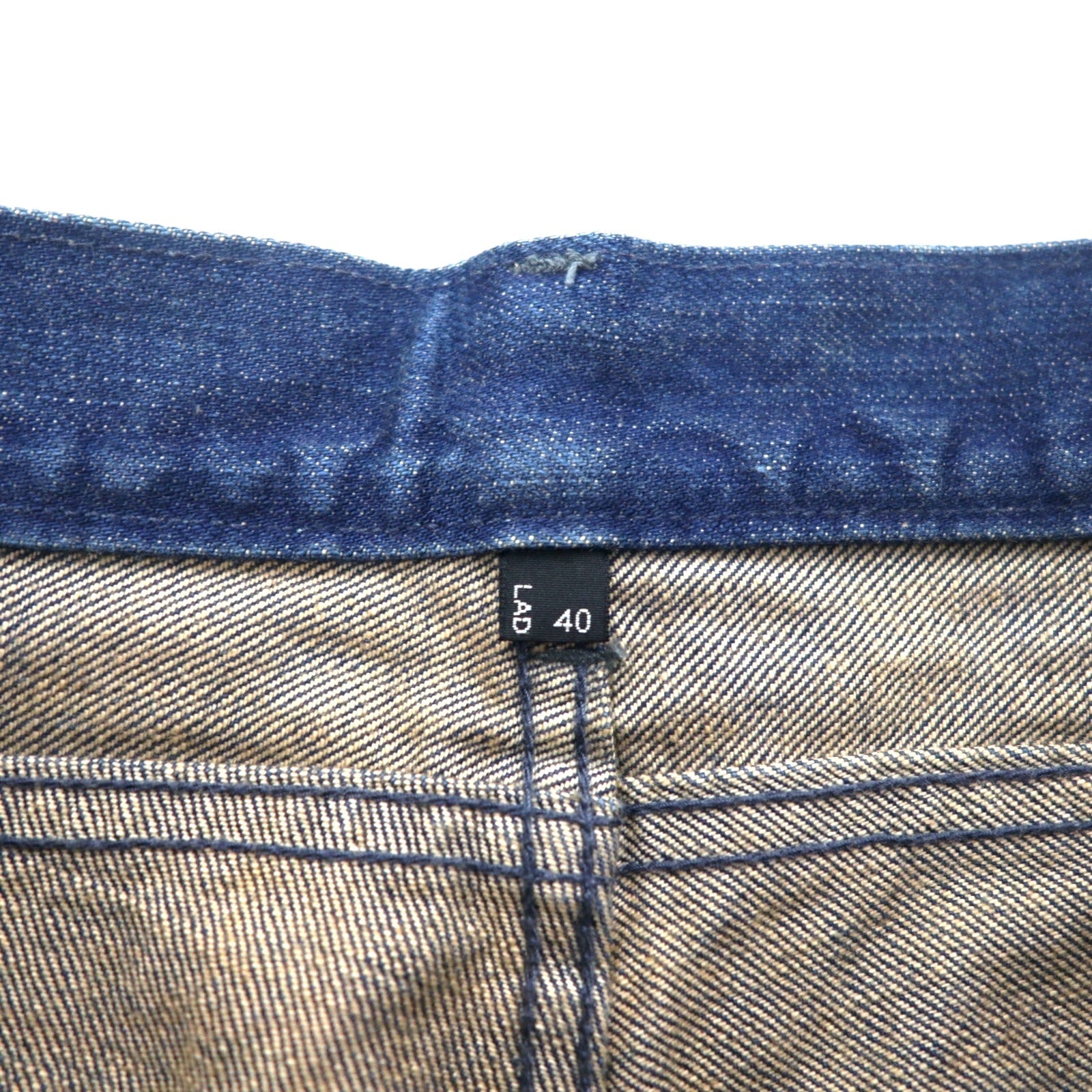 LAD MUSICIAN Jeans 5 tasche, taglia L, denim indaco, blu, chiusura con cerniera, made in Japan
