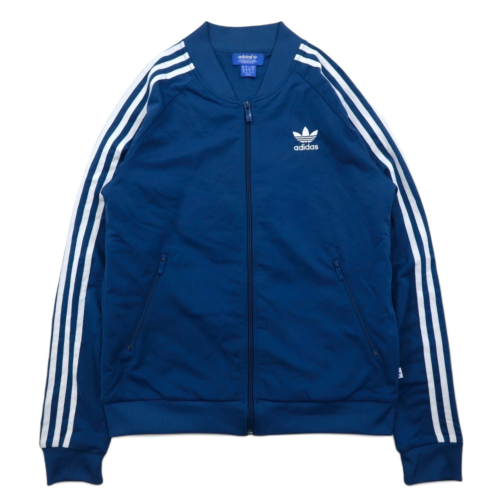 adidas originals Giacca da tuta Superstar Track Top modello ATP, taglia XL, blu navy, 3 strisce, trifoglio ricamato, Emb SG TT S00011, Made in Turchia
