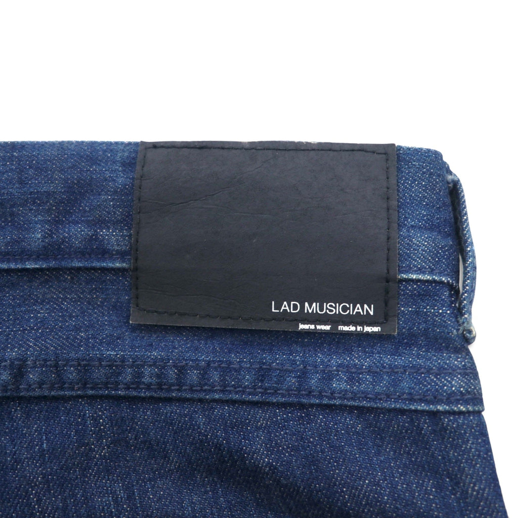 LAD MUSICIAN Jeans 5 tasche, taglia L, denim indaco, blu, chiusura con cerniera, made in Japan