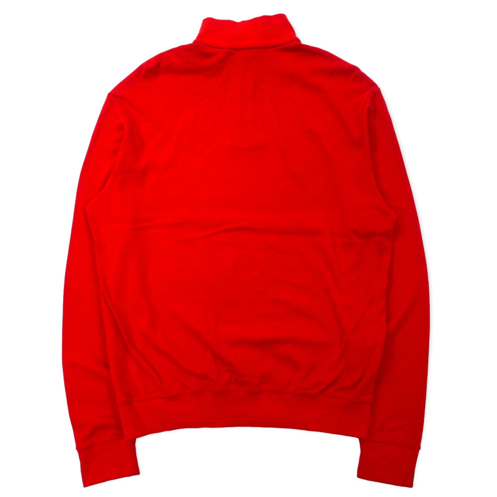 POLO GOLF RALPH LAUREN felpa con mezza zip M rossa in cotone con ricamo pony, made in Perù
