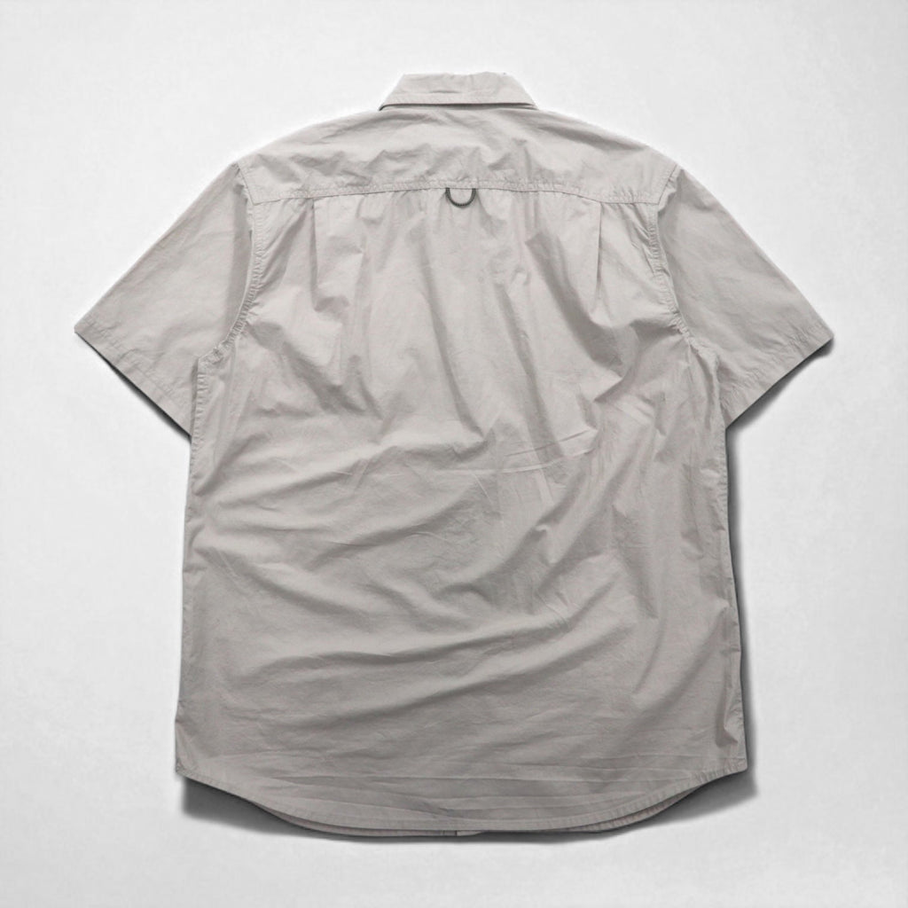 Columbia camicia a maniche corte abbottonata da pesca, taglia M, beige, poliestere, Marquam Trail S/S Shirt AM7240, Made in Sri Lanka, nuovo con etichette