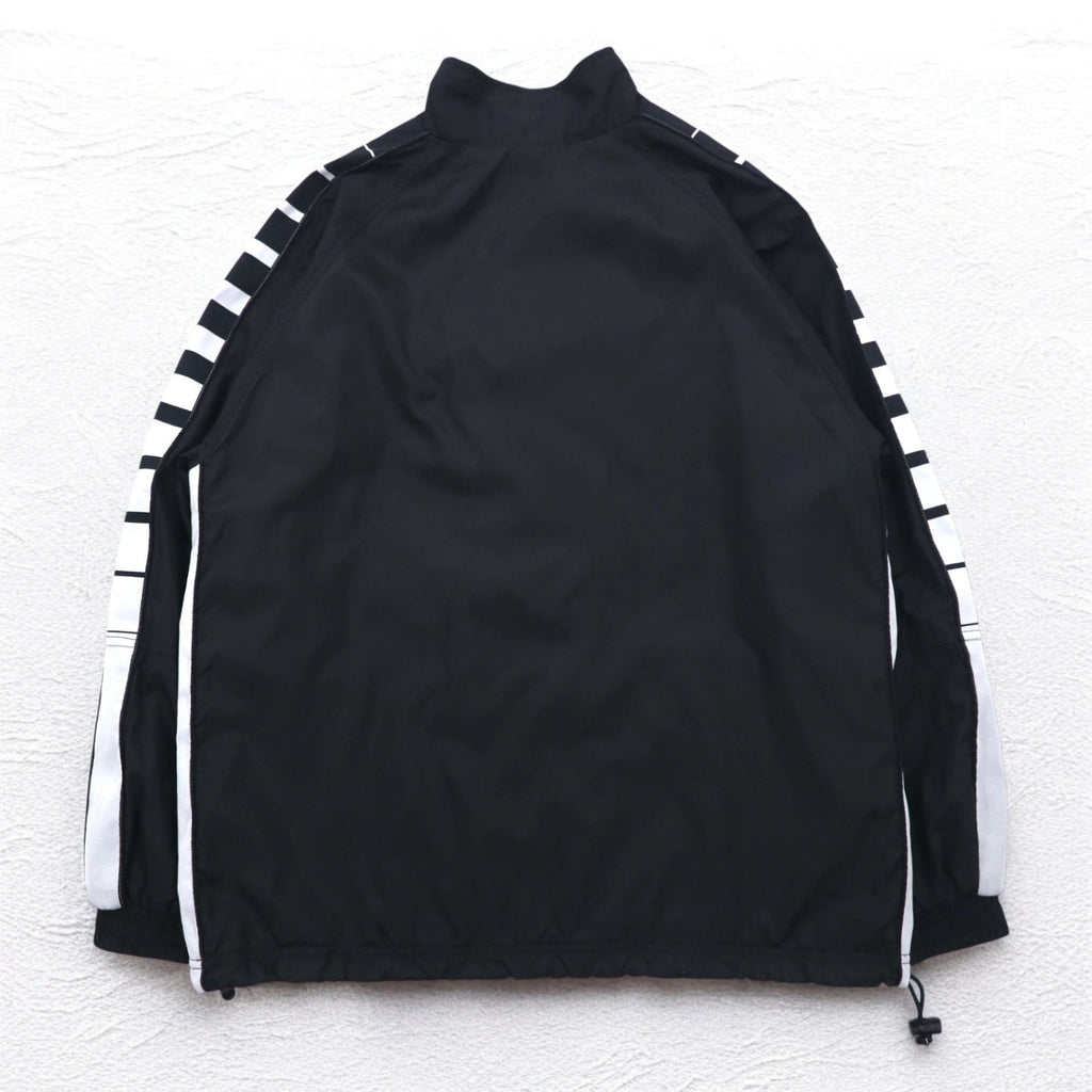 Giacca sportiva in nylon adidas TEAM anni '90, giacca da pista, tuta da ginnastica XL, strisce laterali, fodera in mesh