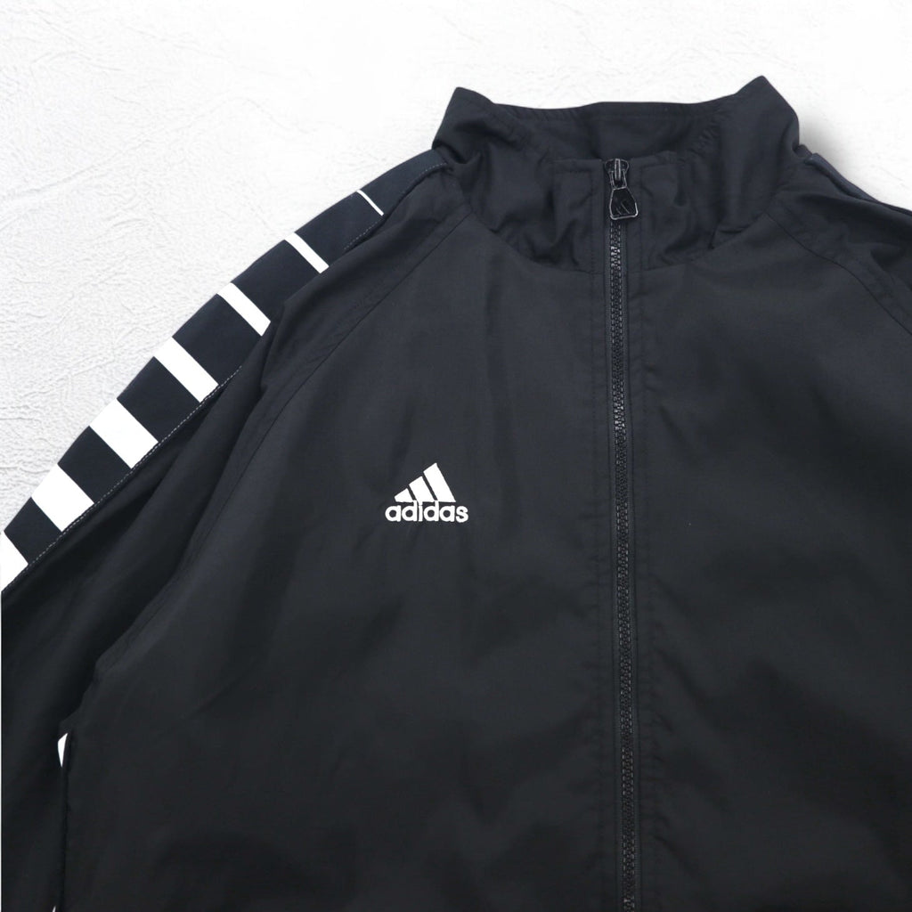 Giacca sportiva in nylon adidas TEAM anni '90, giacca da pista, tuta da ginnastica XL, strisce laterali, fodera in mesh