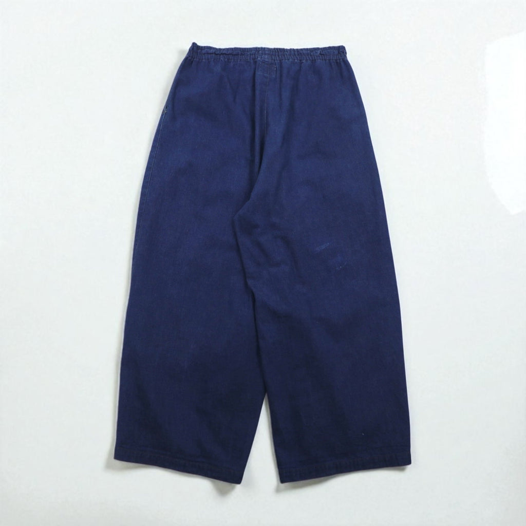 Needles Pantaloni H.D. in lino e denim - S, indigo blu, lino, cotone, made in Japan