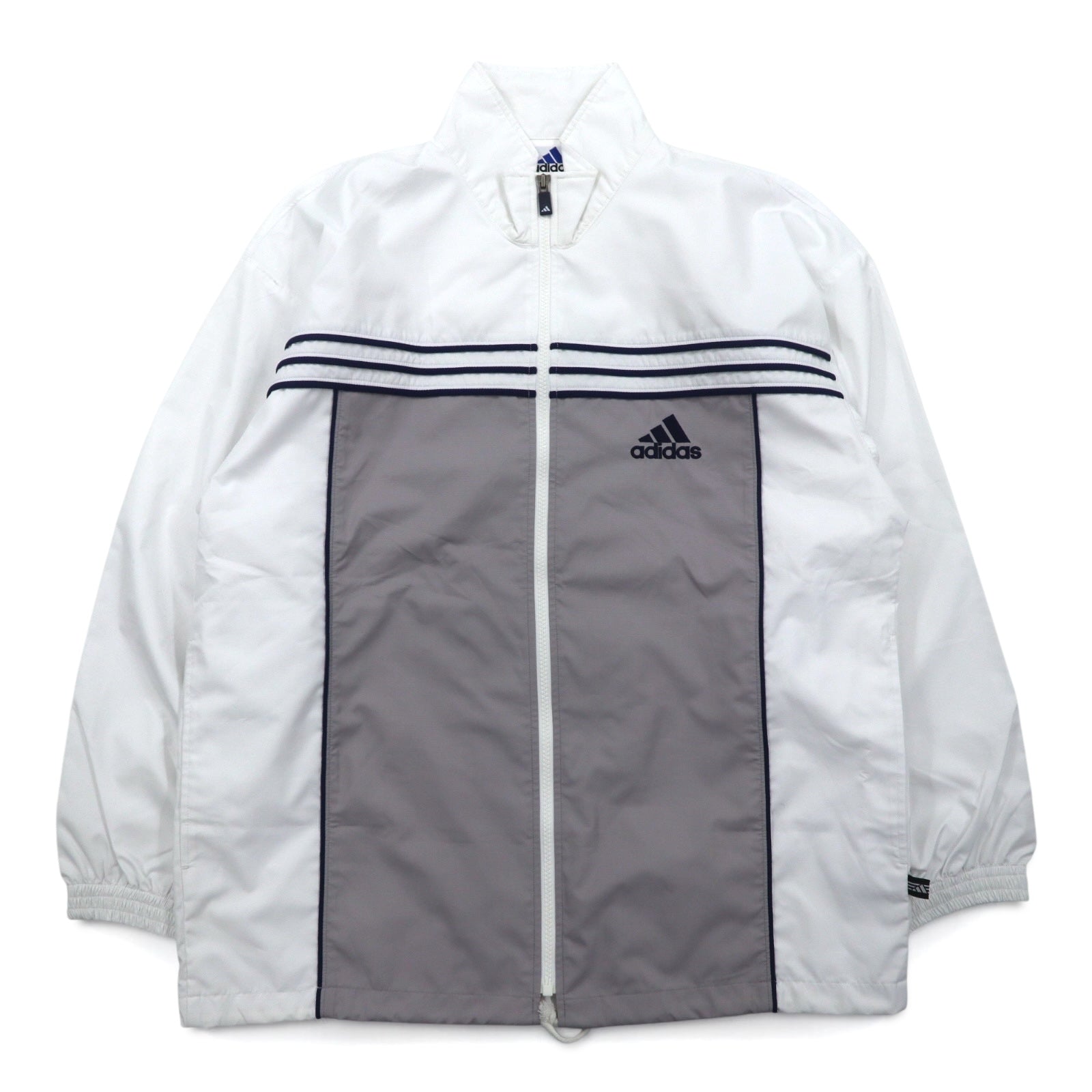 adidas anni '90 tuta sportiva a 3 strisce, giacca e pantaloni, taglia M, bianco e grigio