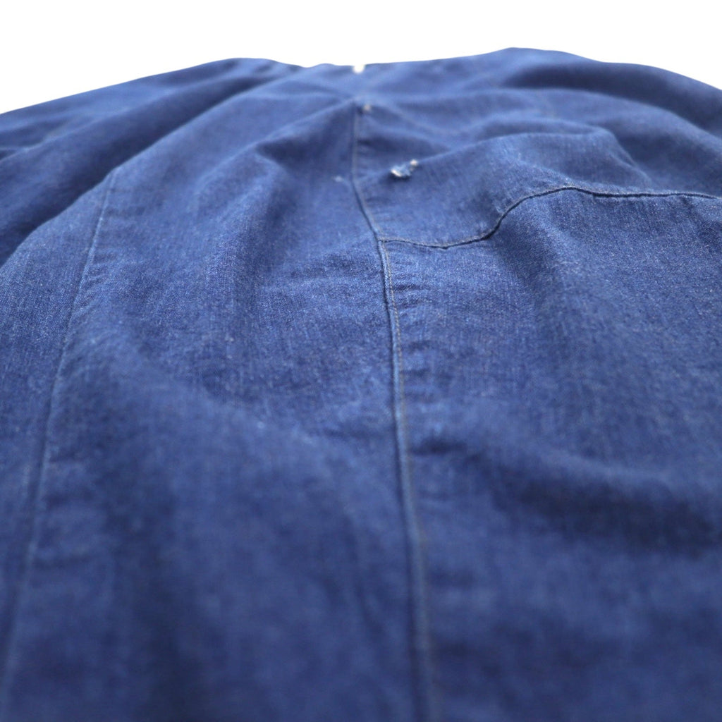 Needles Pantaloni H.D. in lino e denim - S, indigo blu, lino, cotone, made in Japan