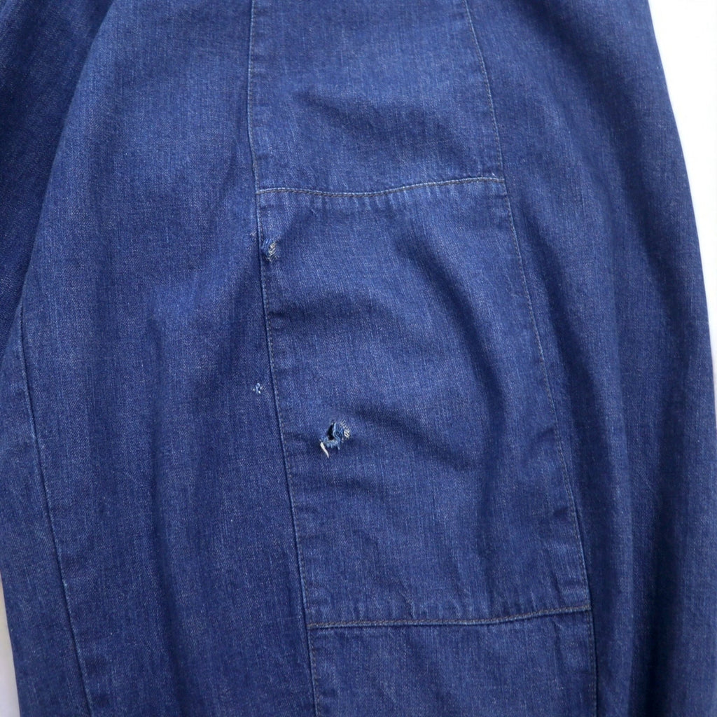 Needles Pantaloni H.D. in lino e denim - S, indigo blu, lino, cotone, made in Japan