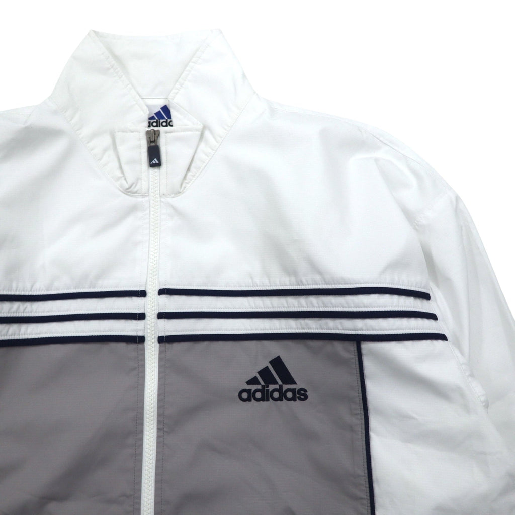 adidas anni '90 tuta sportiva a 3 strisce, giacca e pantaloni, taglia M, bianco e grigio