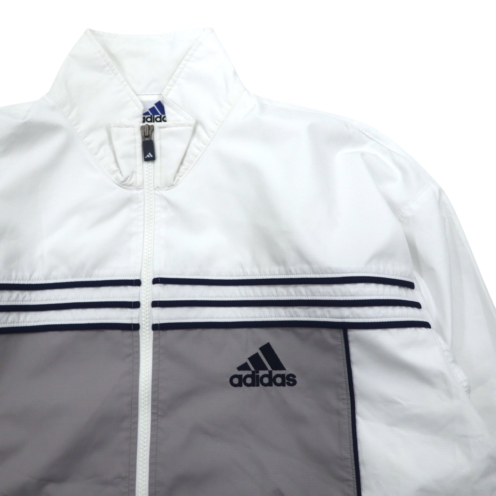 adidas anni '90 tuta sportiva a 3 strisce, giacca e pantaloni, taglia M, bianco e grigio