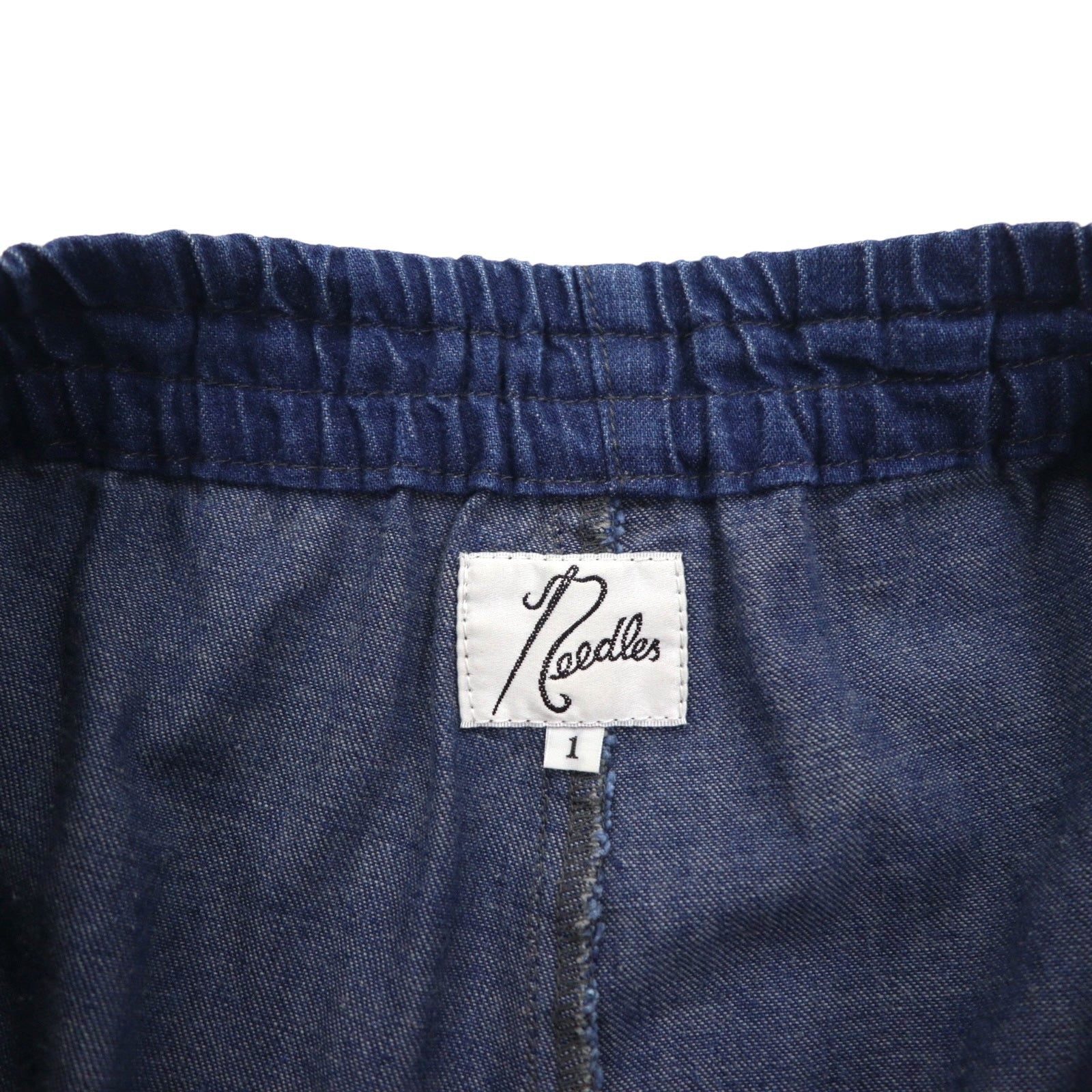 Needles Pantaloni H.D. in lino e denim - S, indigo blu, lino, cotone, made in Japan