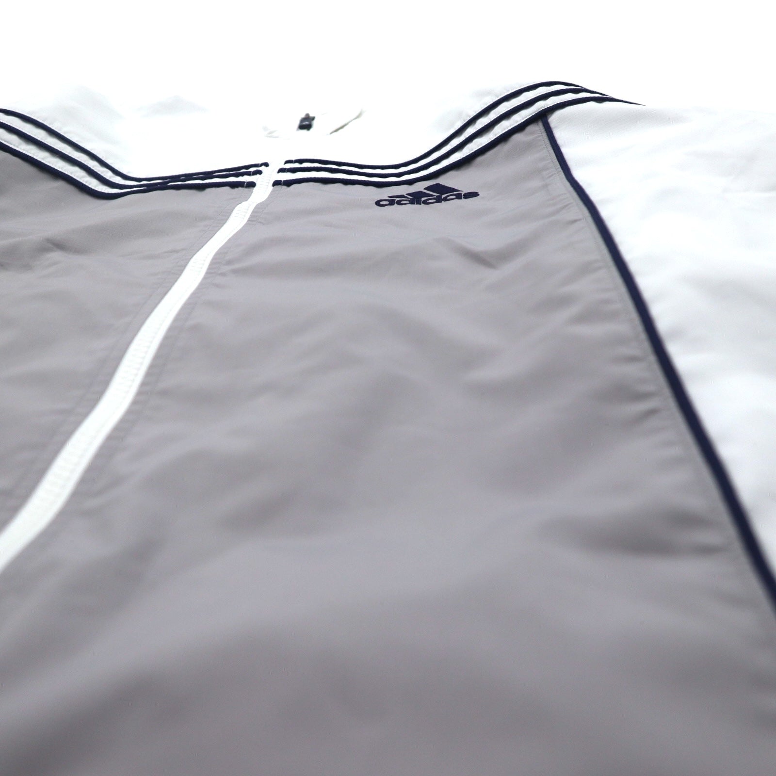 adidas anni '90 tuta sportiva a 3 strisce, giacca e pantaloni, taglia M, bianco e grigio