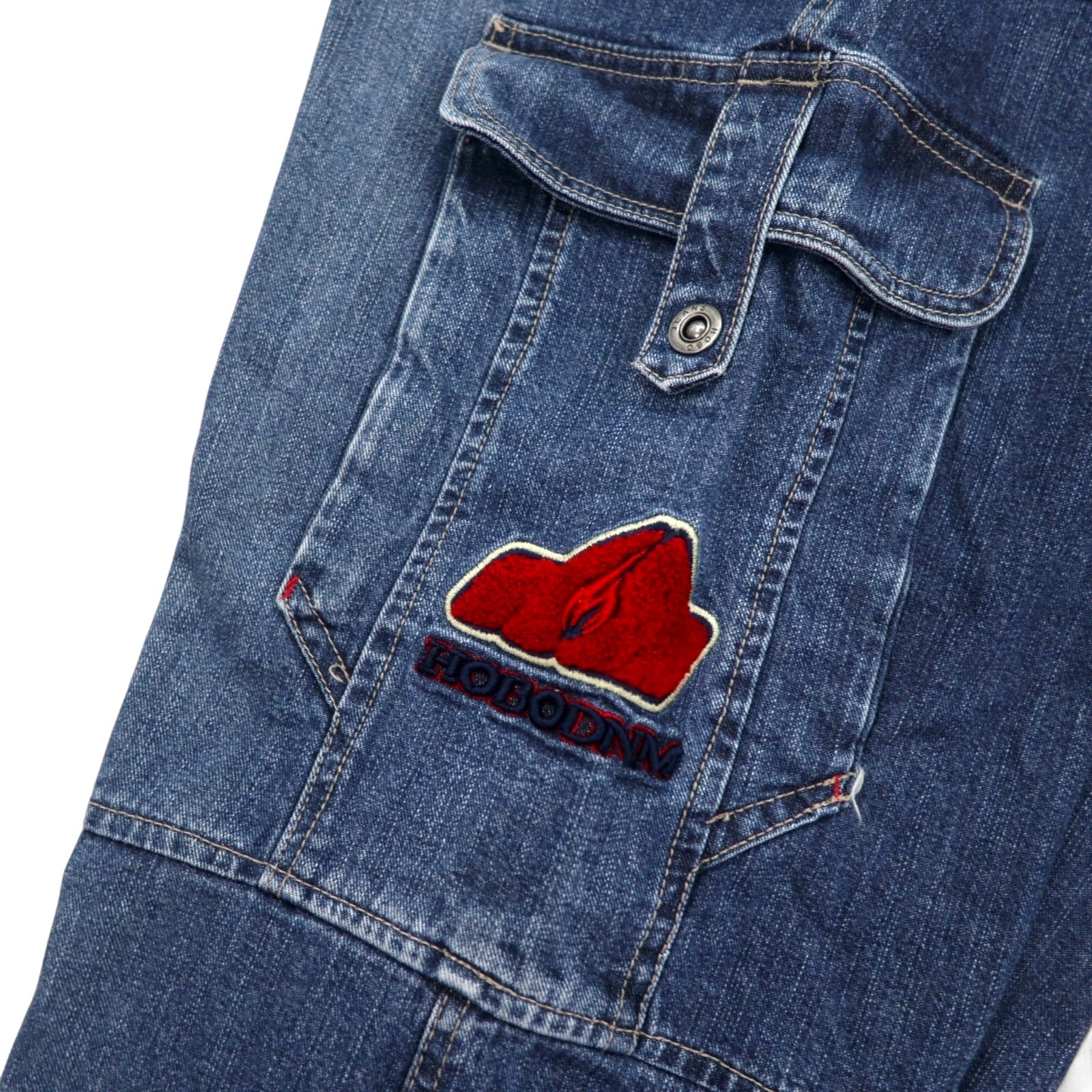 HOBO DNM anni '90 - Pantaloni cargo ampi in denim blu 86 in cotone