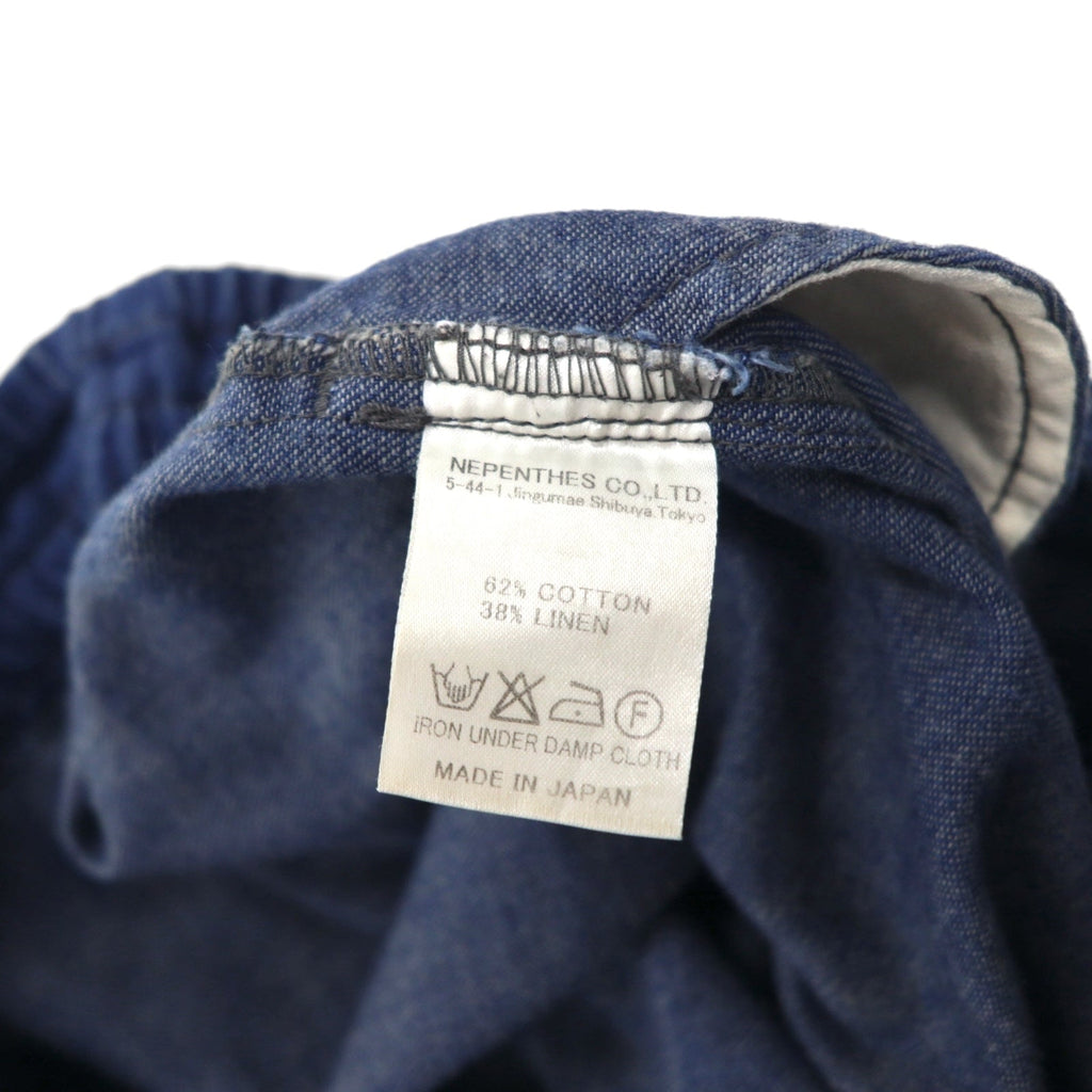 Needles Pantaloni H.D. in lino e denim - S, indigo blu, lino, cotone, made in Japan
