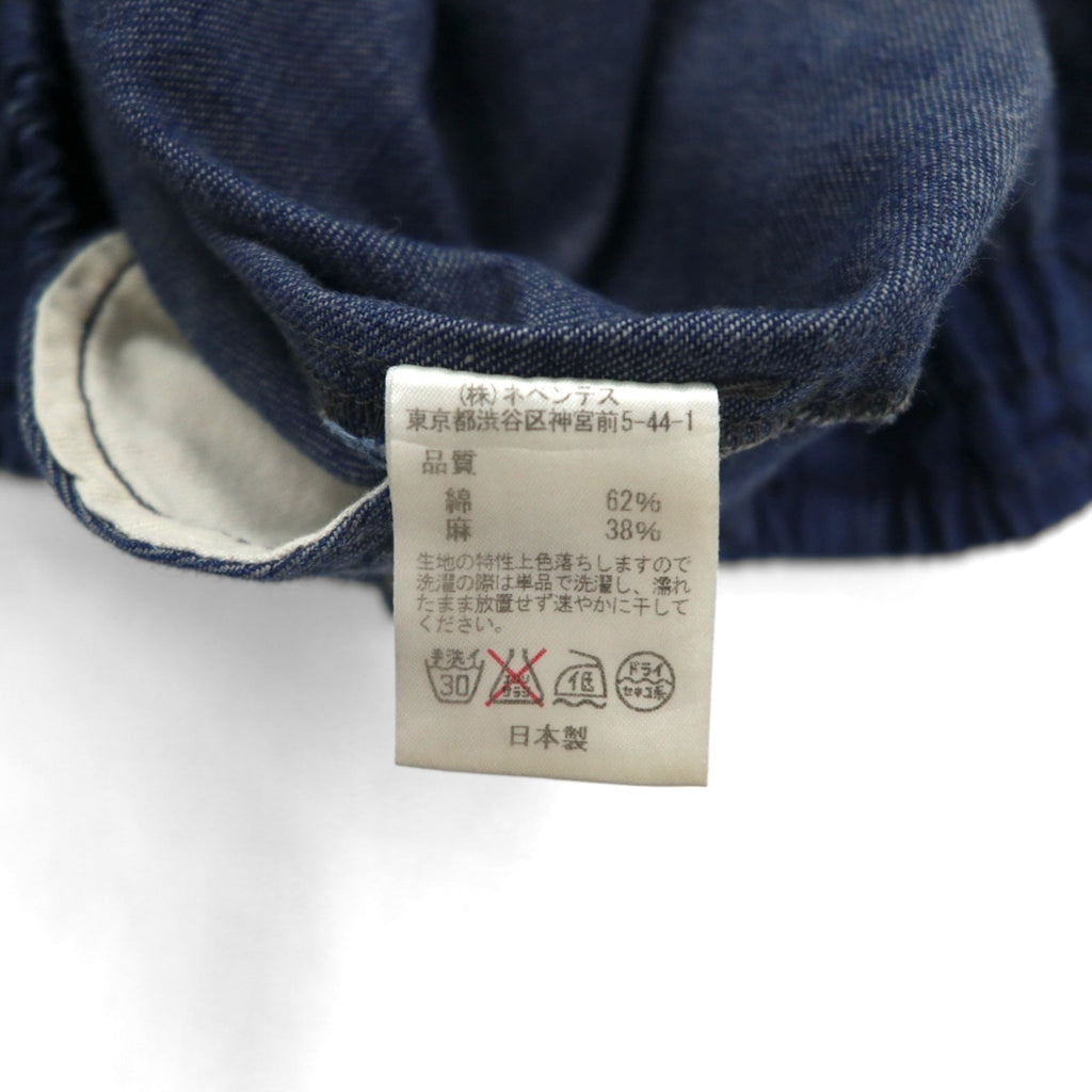 Needles Pantaloni H.D. in lino e denim - S, indigo blu, lino, cotone, made in Japan