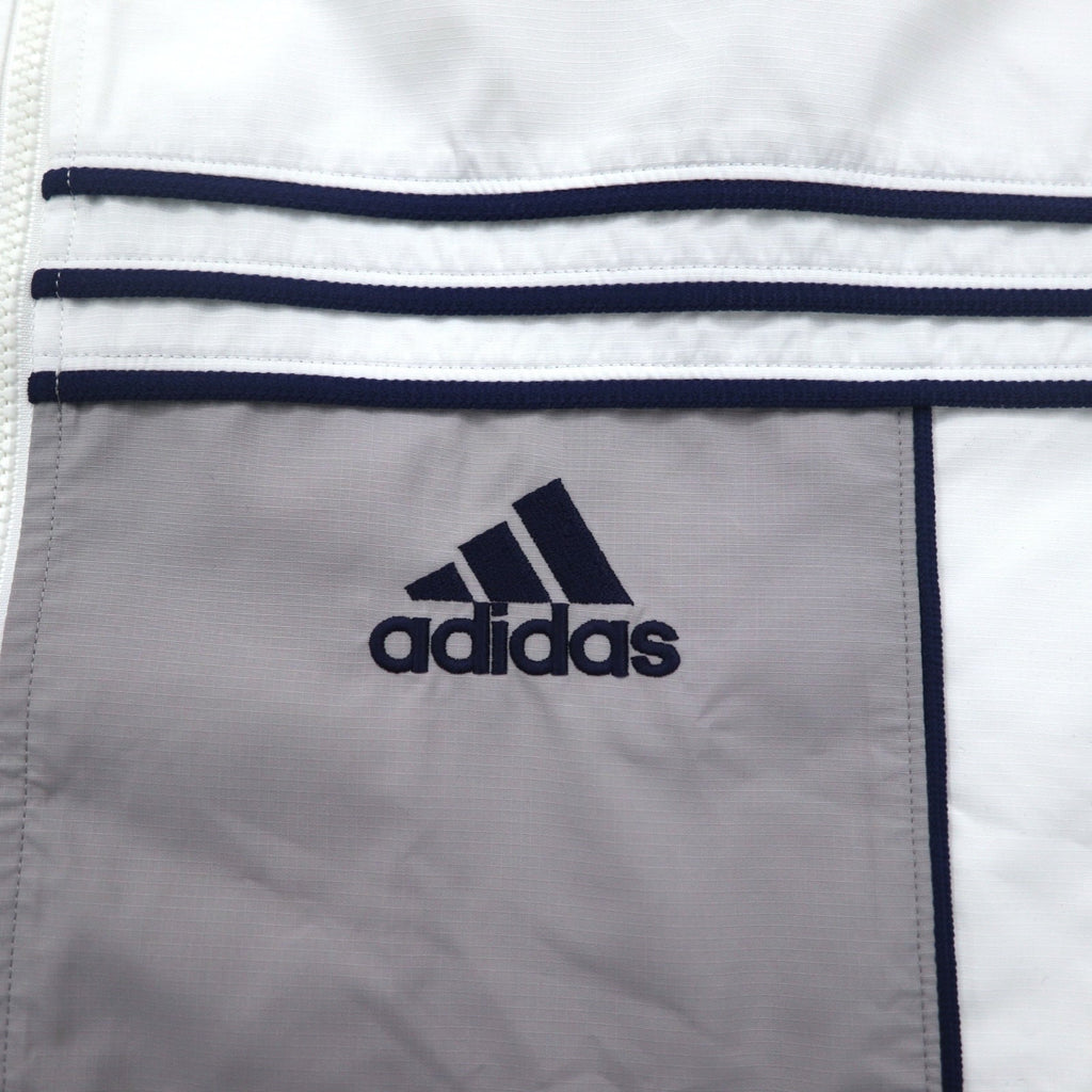adidas anni '90 tuta sportiva a 3 strisce, giacca e pantaloni, taglia M, bianco e grigio